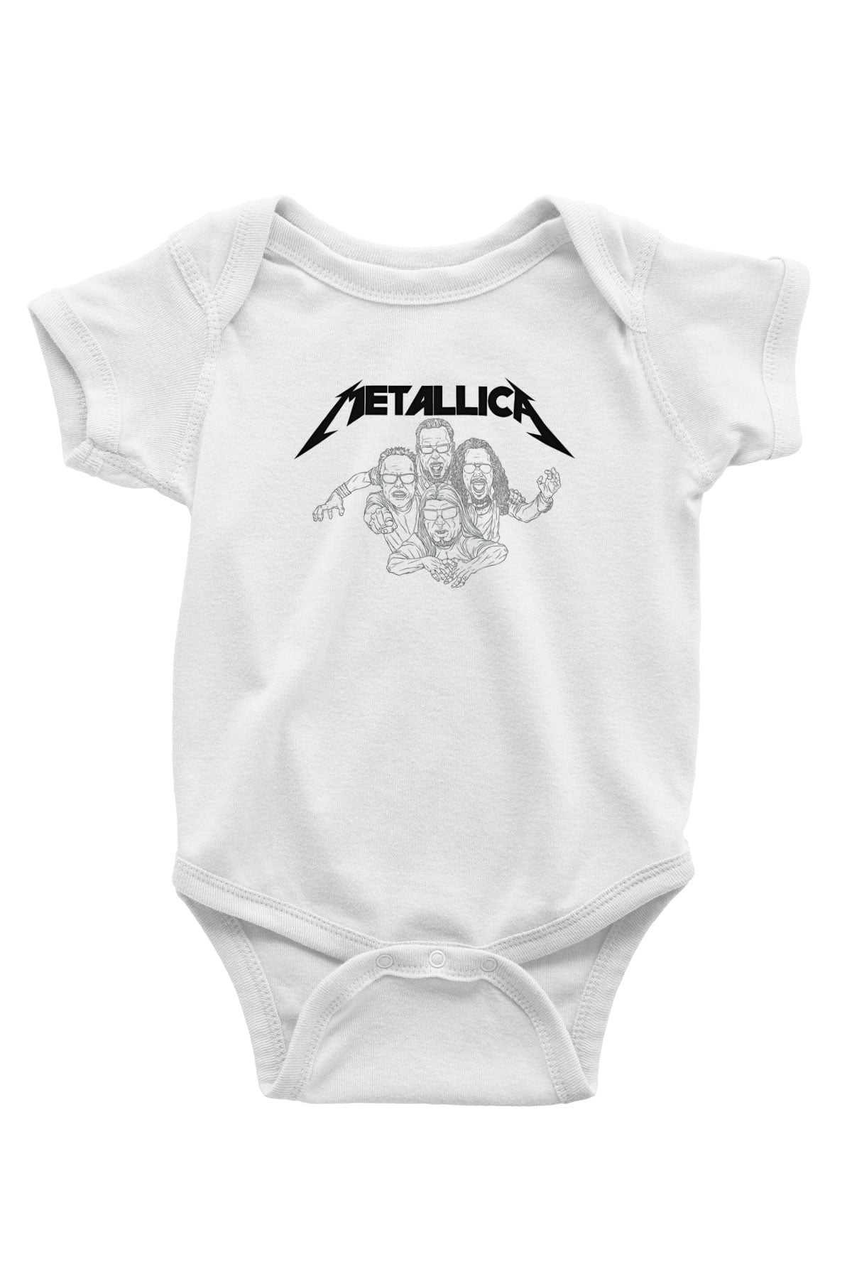 Metallica Baskılı Beyaz Unisex Bebek Body - Zıbın