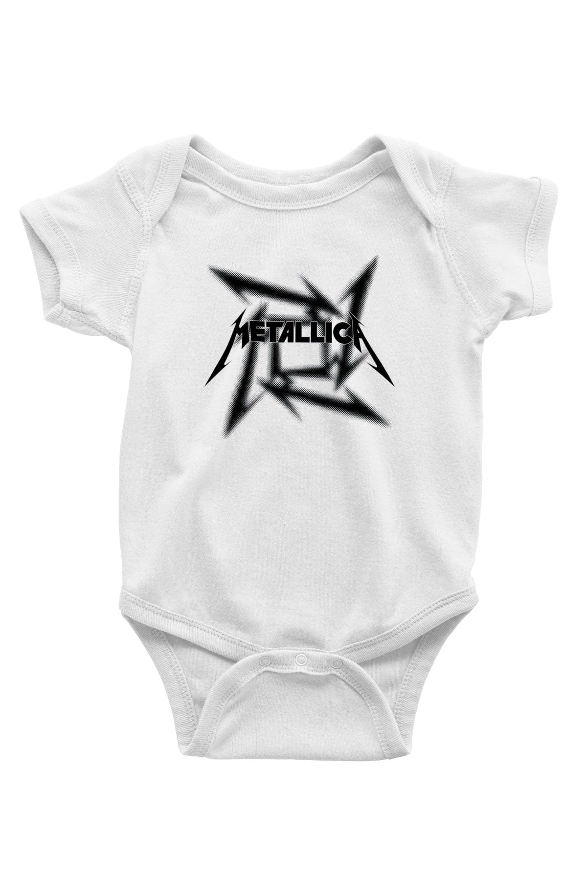 Metallica Baskılı Beyaz Unisex Bebek Body - Zıbın