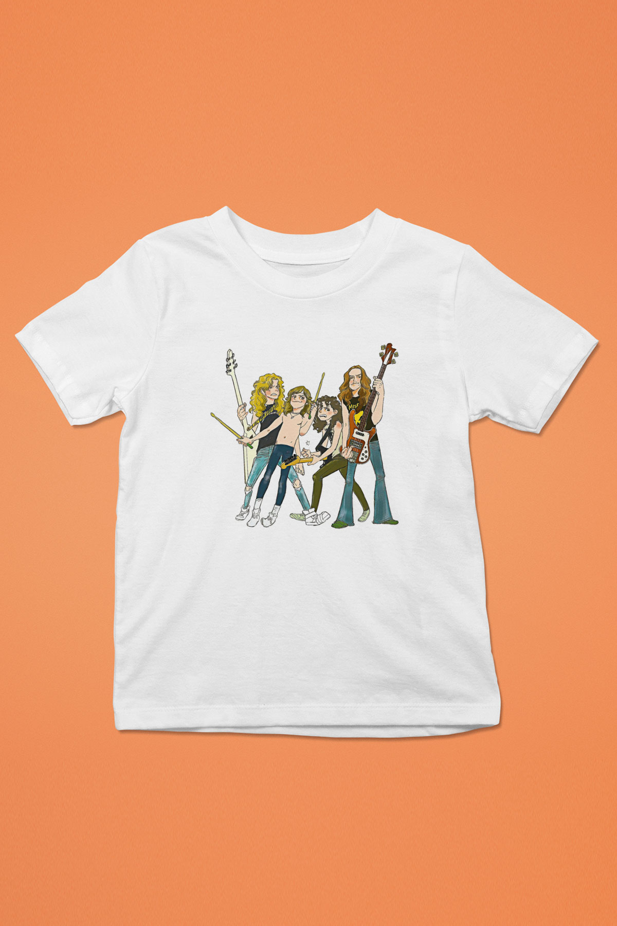 Metallica Baskılı Beyaz Unisex Beyaz Çocuk Tişört - Tshirt
