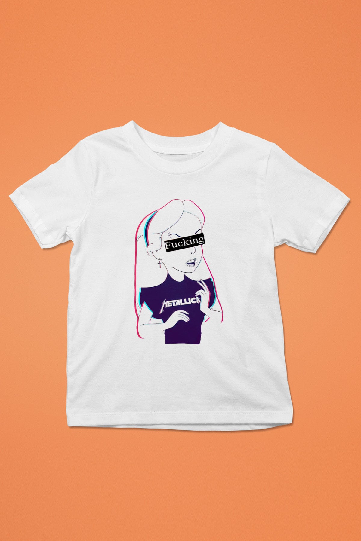 Metallica Baskılı Beyaz Unisex Çocuk Tişört