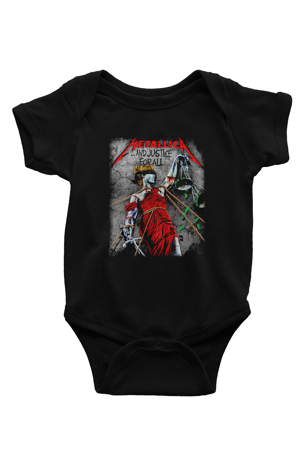 Metallica Baskılı Siyah Bebek Body - Zıbın