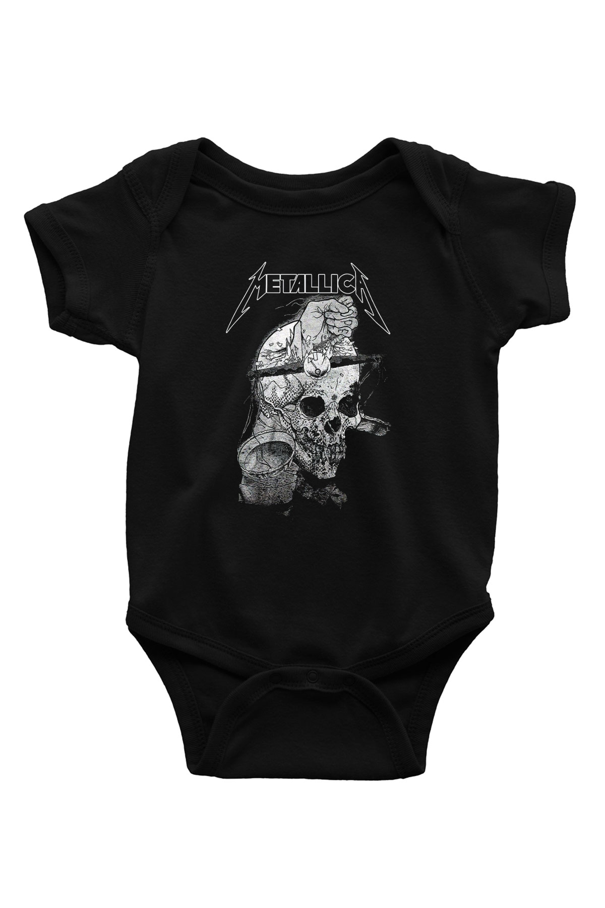 Metallica Baskılı Siyah Bebek Body - Zıbın