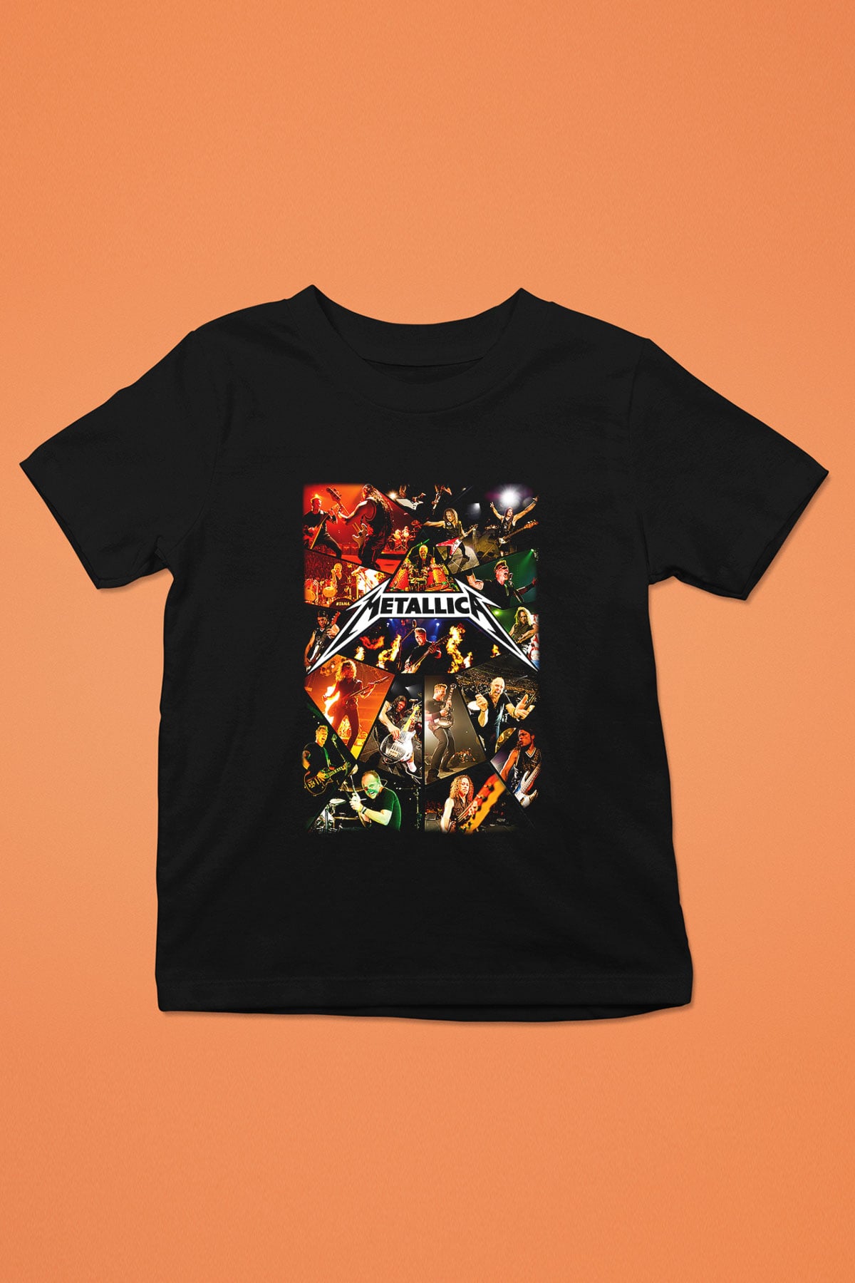 Metallica Baskılı Siyah Unisex Çocuk Tişört