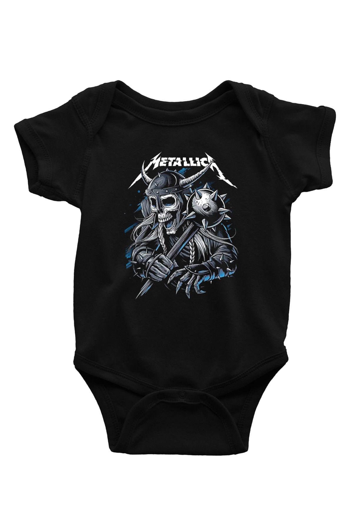 Metallica Baskılı Unisex Siyah Bebek Body - Zıbın