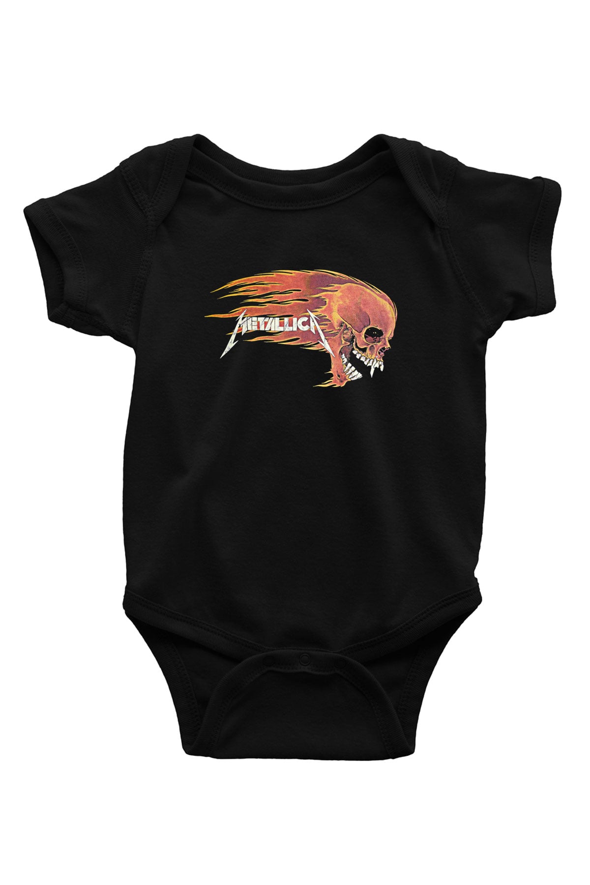 Metallica Baskılı Unisex Siyah Bebek Body - Zıbın