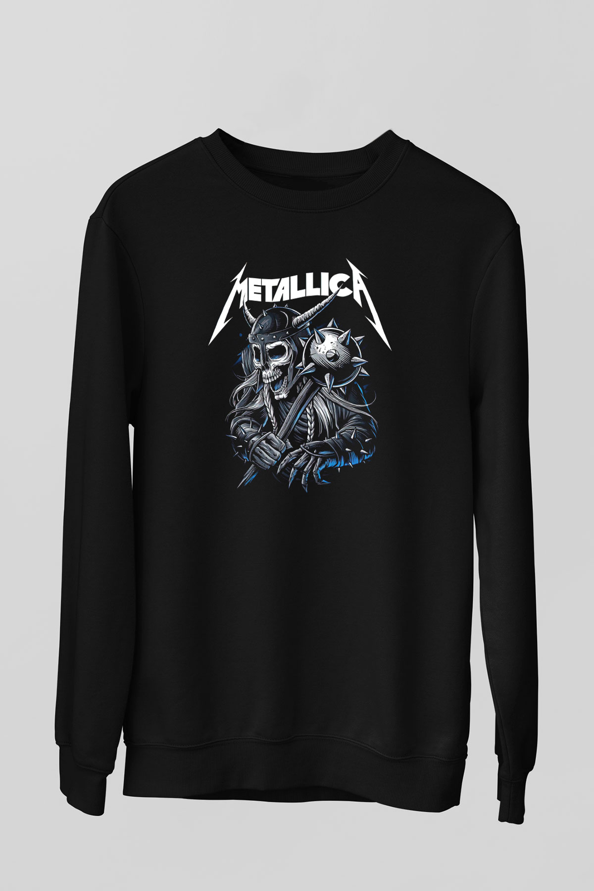 Metallica Baskılı Unisex Siyah Sweatshirt