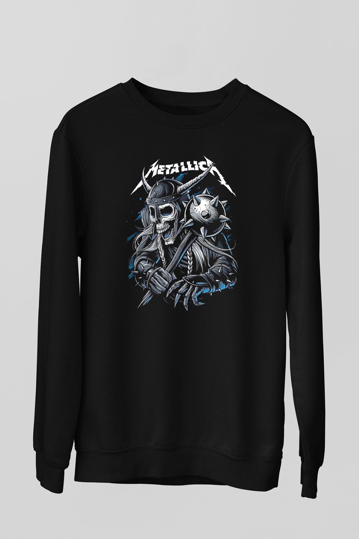 Metallica Baskılı Unisex Siyah Sweatshirt