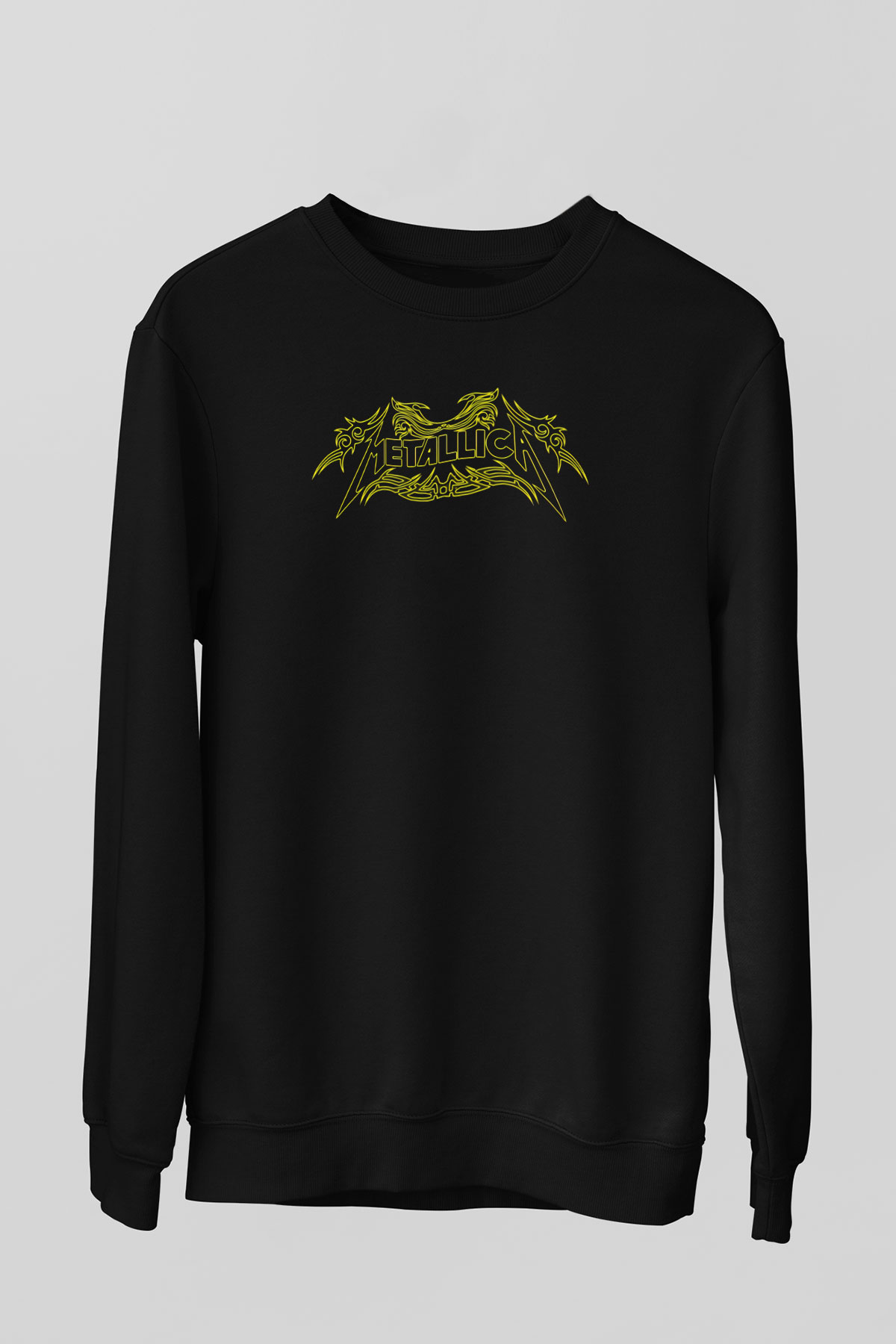 Metallica Baskılı Unisex Siyah Sweatshirt