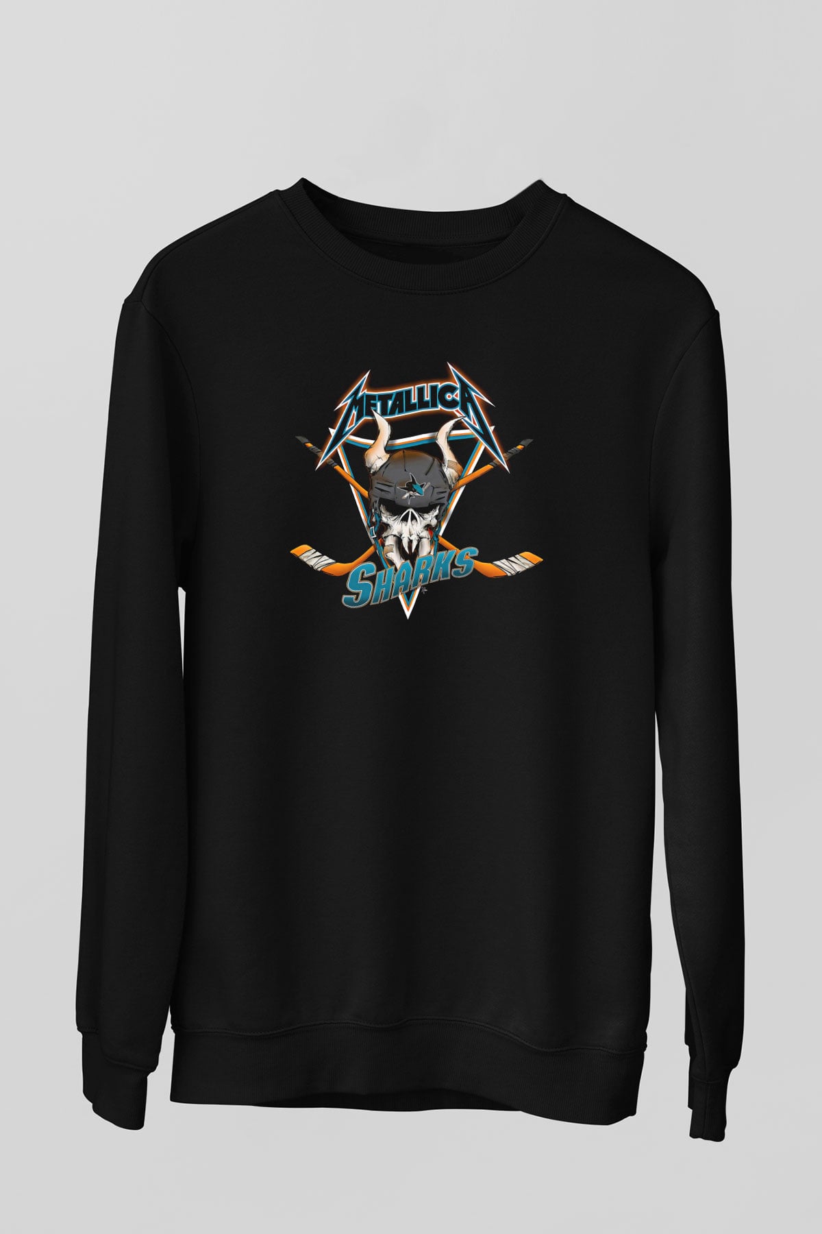 Metallica Baskılı Unisex Siyah Sweatshirt