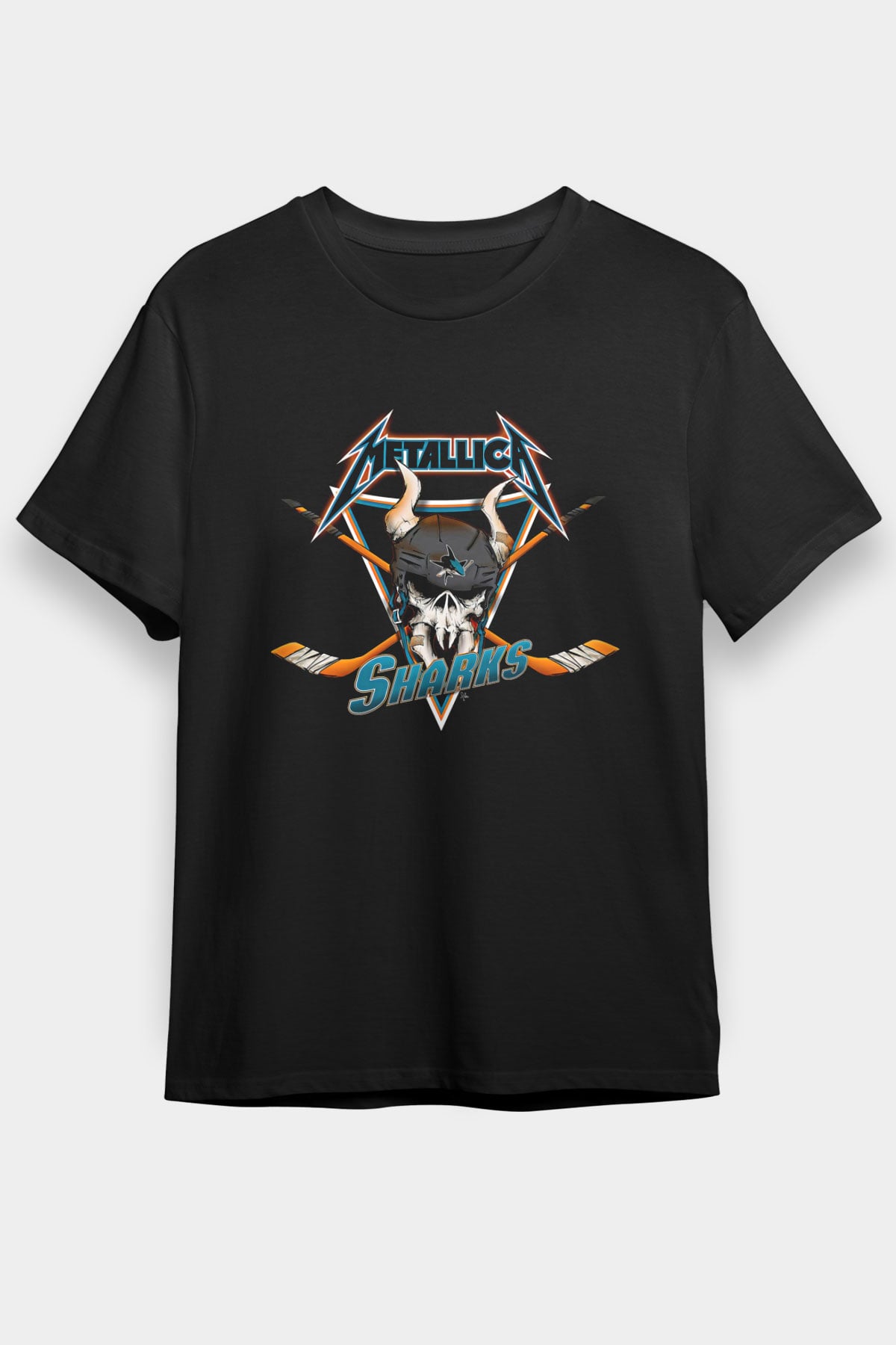 Metallica Baskılı Unisex Siyah Tişört - Tshirt