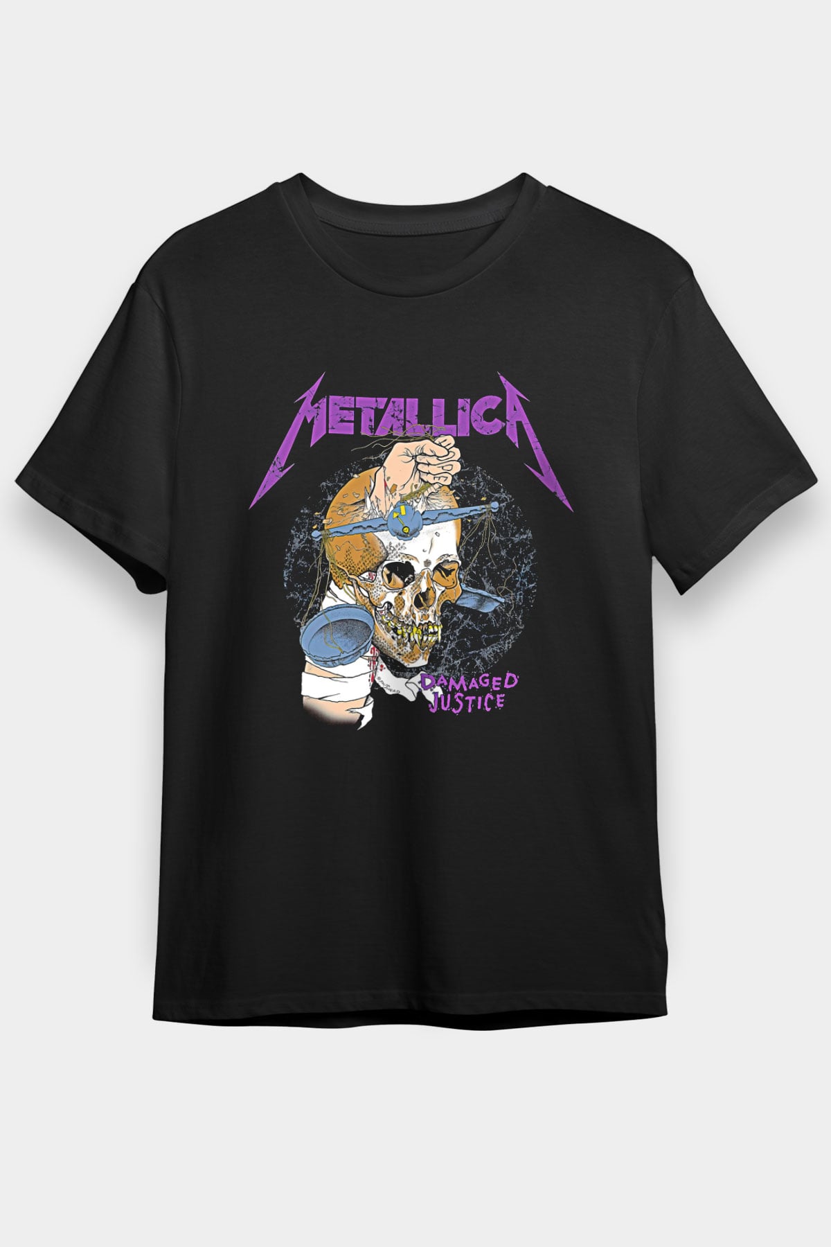 Metallica Baskılı Unisex Siyah Tişört - Tshirt