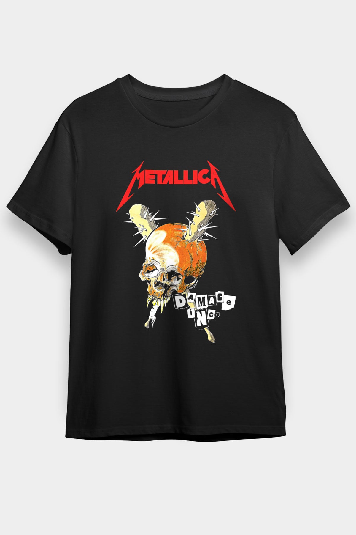 Metallica Baskılı Unisex Siyah Tişört - Tshirt