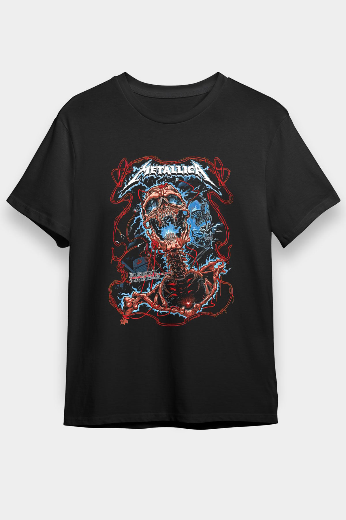 Metallica Baskılı Unisex Siyah Tişört - Tshirt