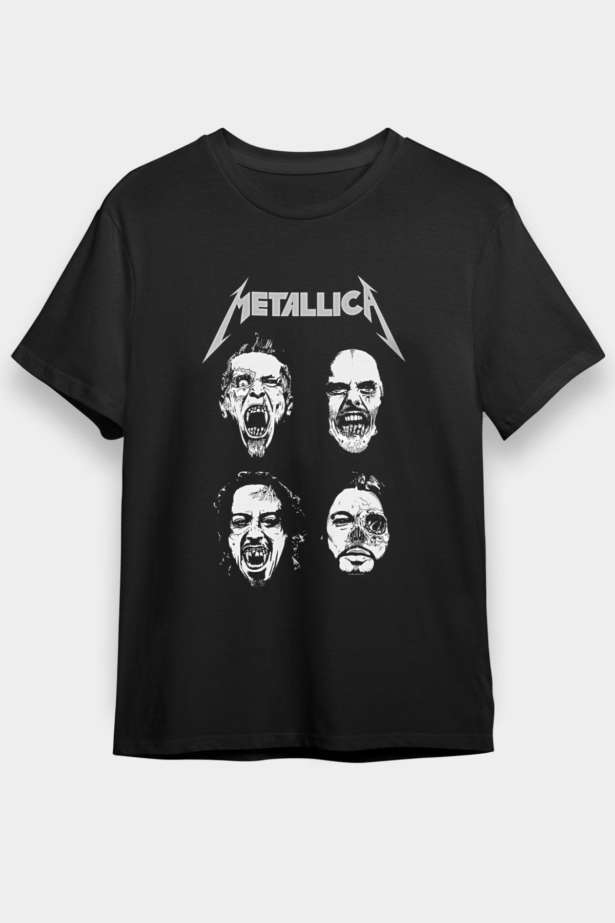 Metallica Baskılı Unisex Siyah Tişört - Tshirt