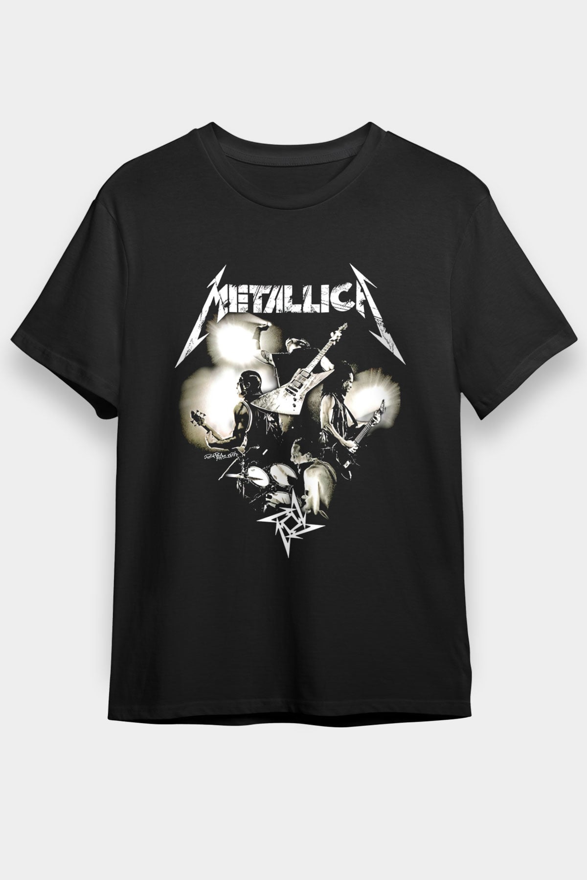 Metallica Baskılı Unisex Siyah Tişört - Tshirt