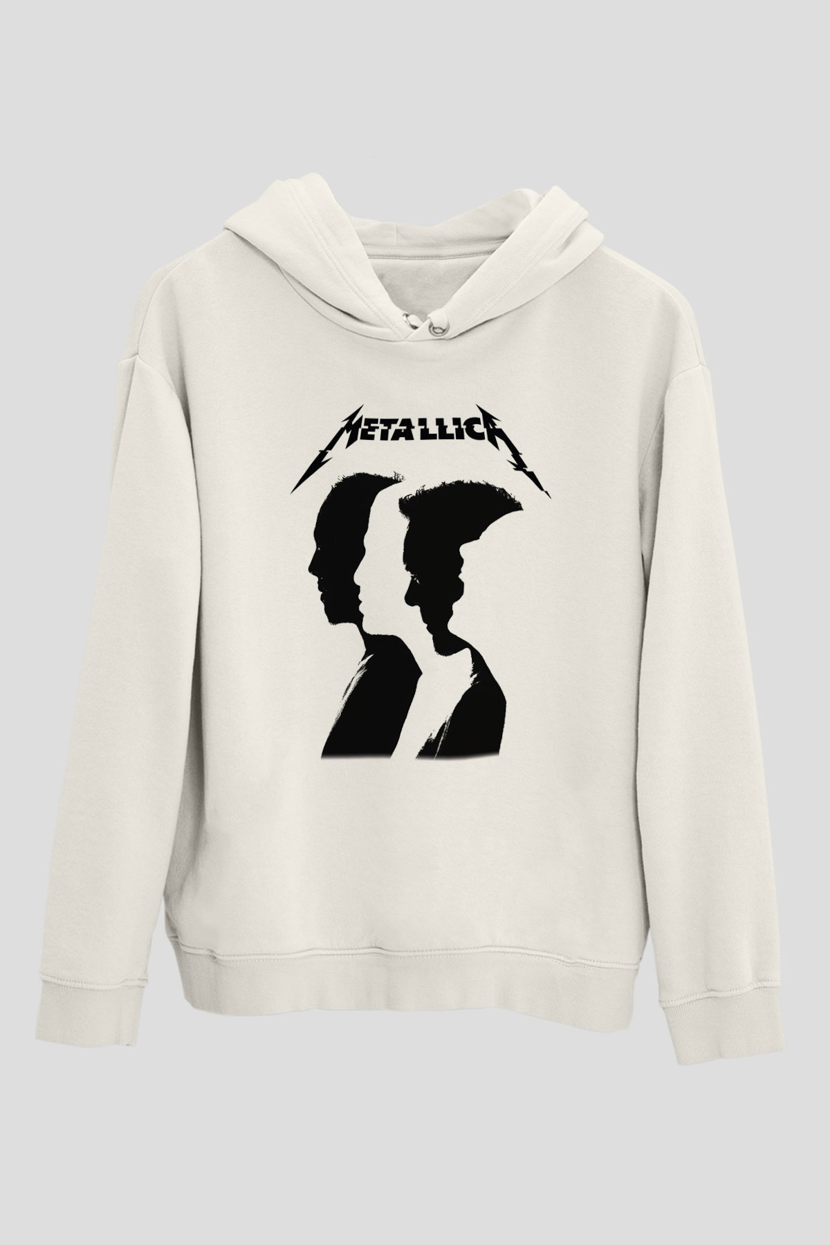 Metallica Beyaz Unisex Kapşonlu Sweatshirt