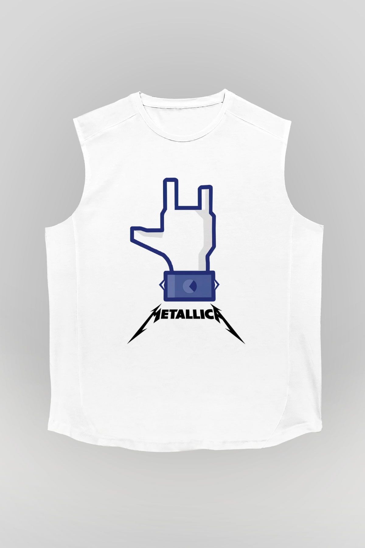 Metallica Beyaz Unisex Kolsuz Tişört