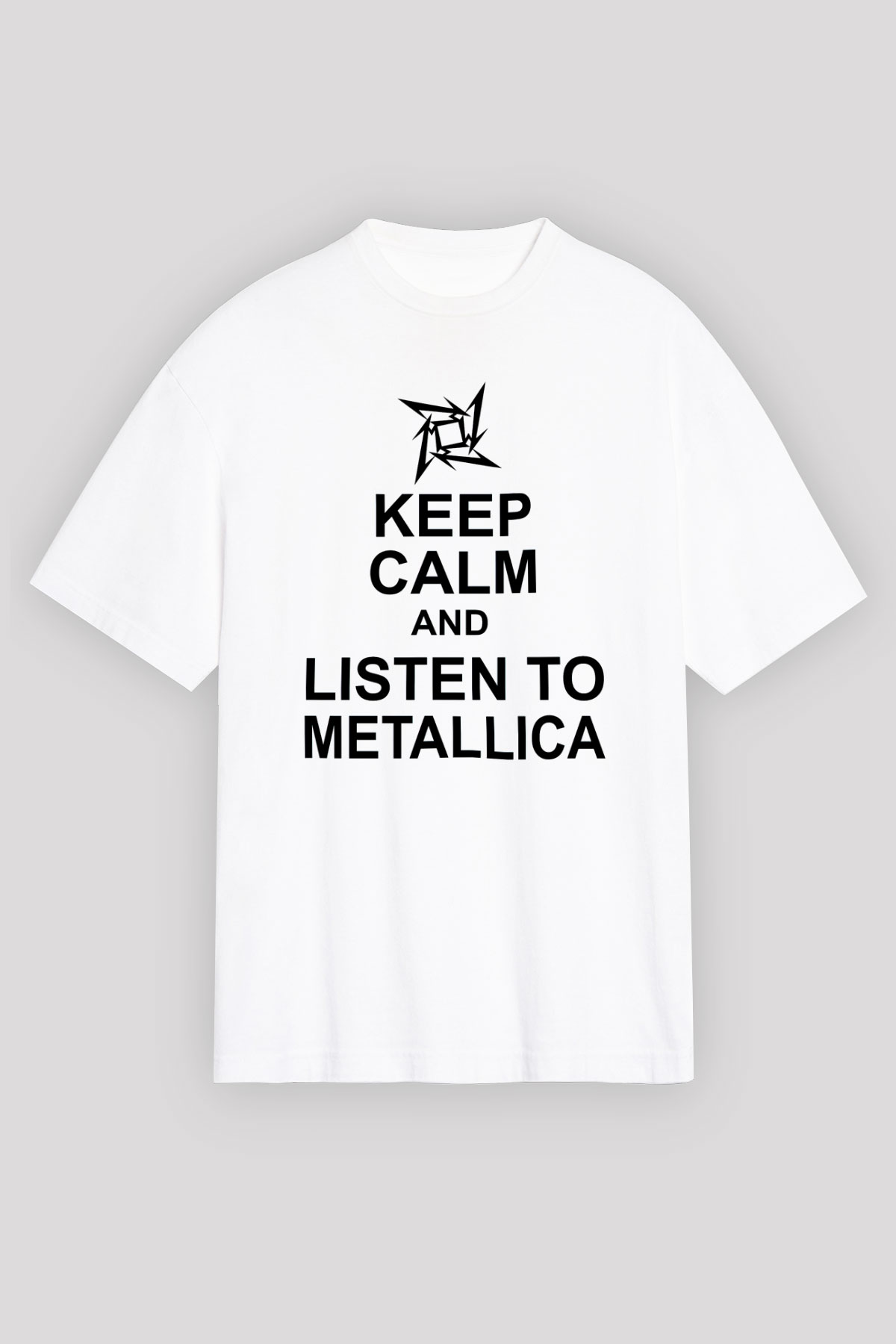 Metallica Beyaz Unisex Oversize Tişört T-Shirt