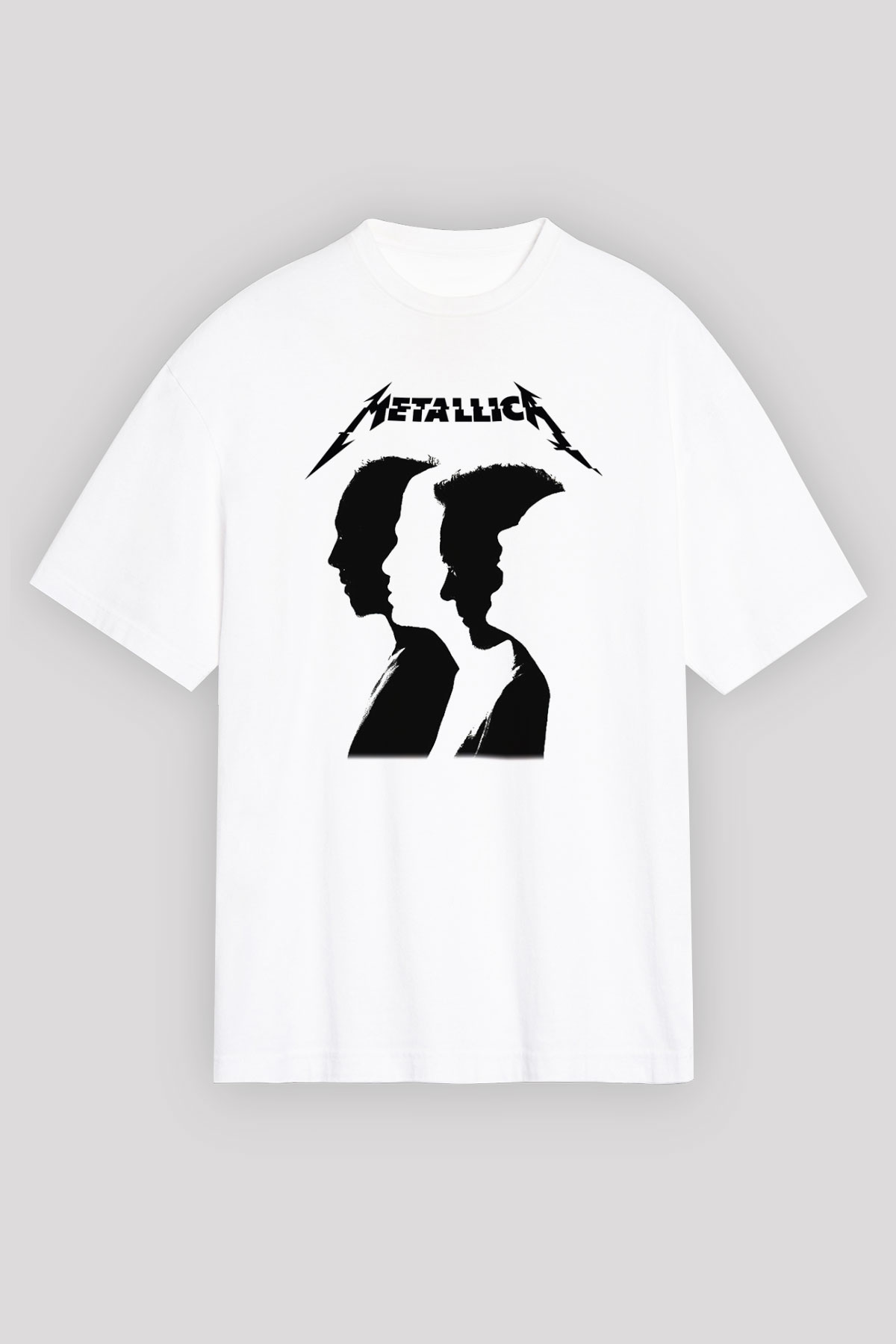 Metallica Beyaz Unisex Oversize Tişört T-Shirt