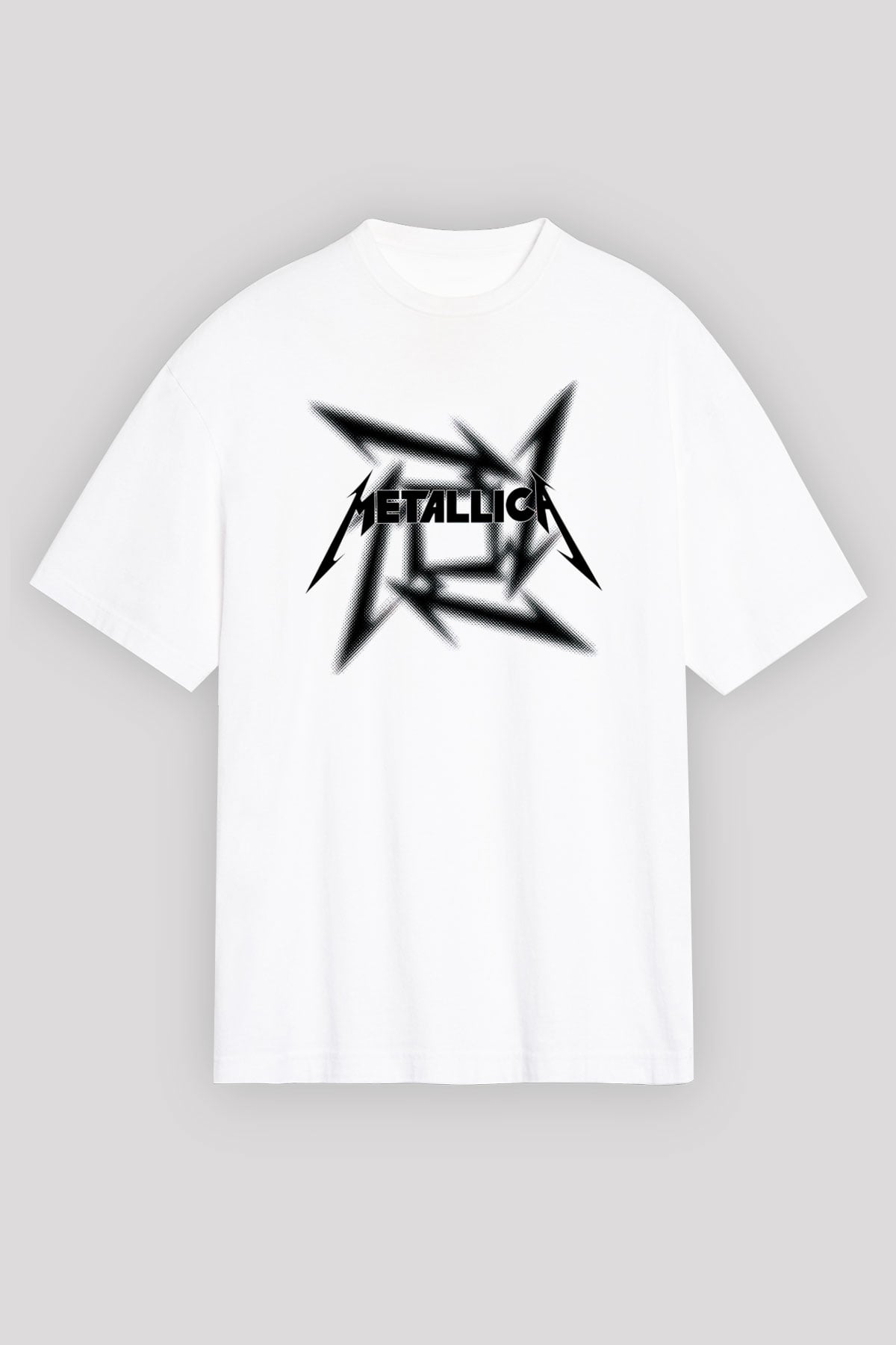 Metallica Beyaz Unisex Oversize Tişört T-Shirt