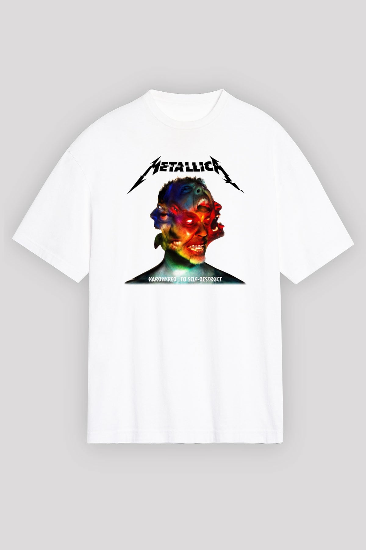 Metallica Beyaz Unisex Oversize Tişört T-Shirt