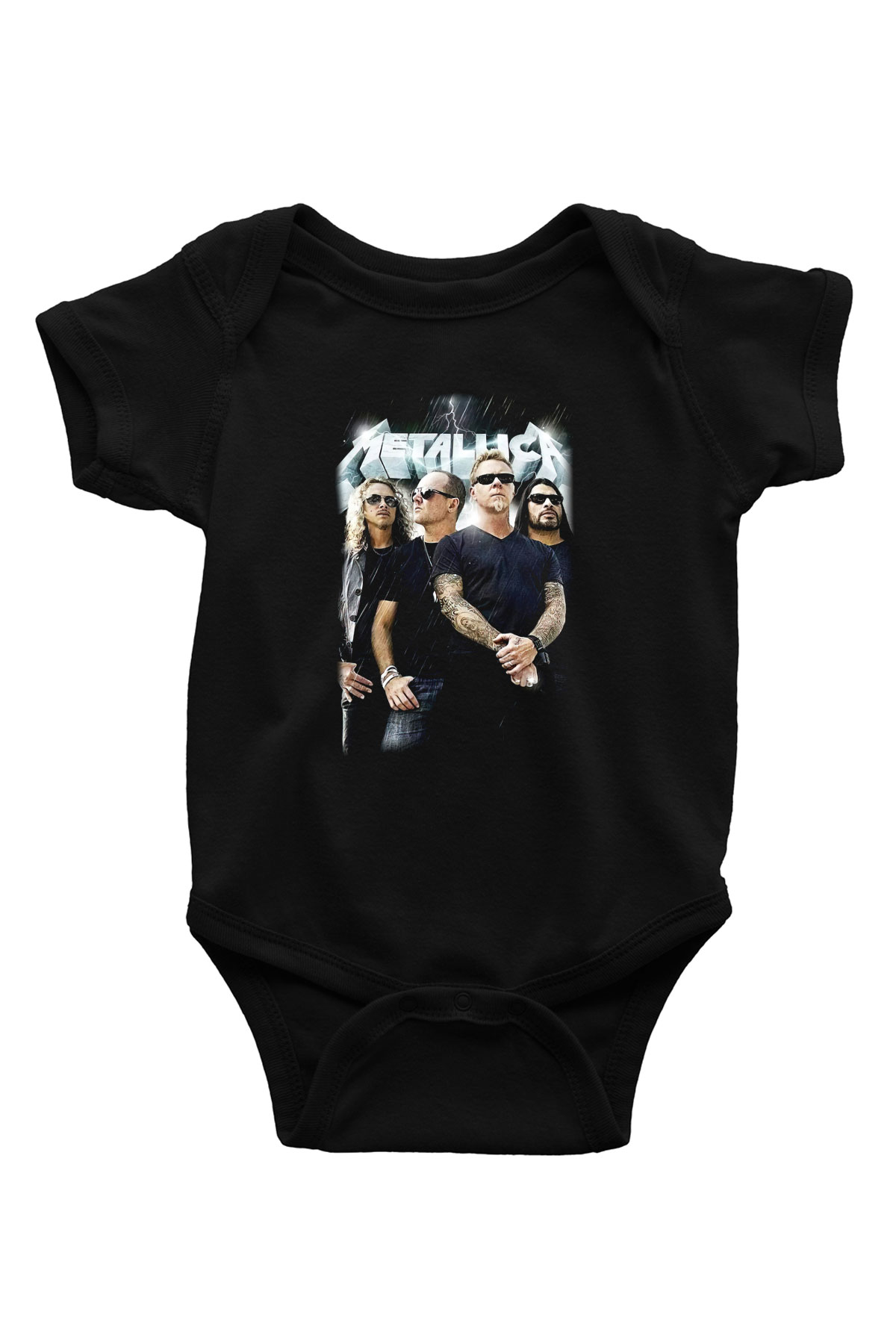 Metallica Group Baskılı Siyah Bebek Body - Zıbın