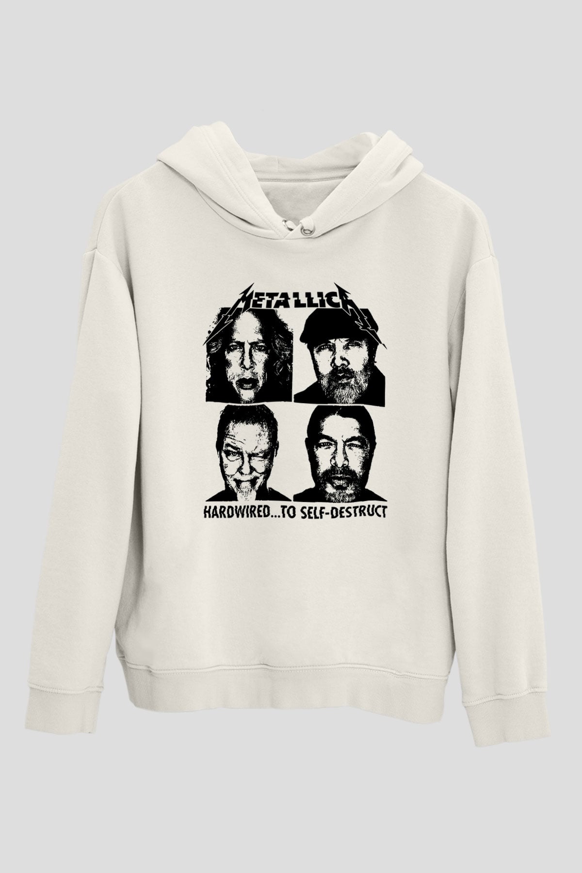 Metallica Hardwired To Self Destruct Beyaz Unisex Kapşonlu Sweatshirt