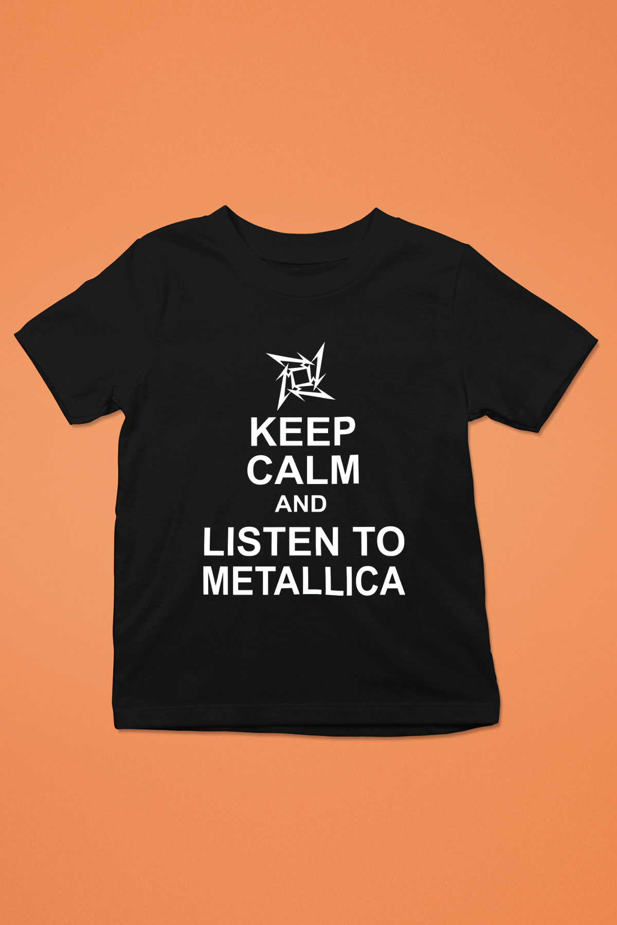 Metallica Keep Calm And Listen To Metallica Baskılı Siyah Unisex Çocuk Tişört
