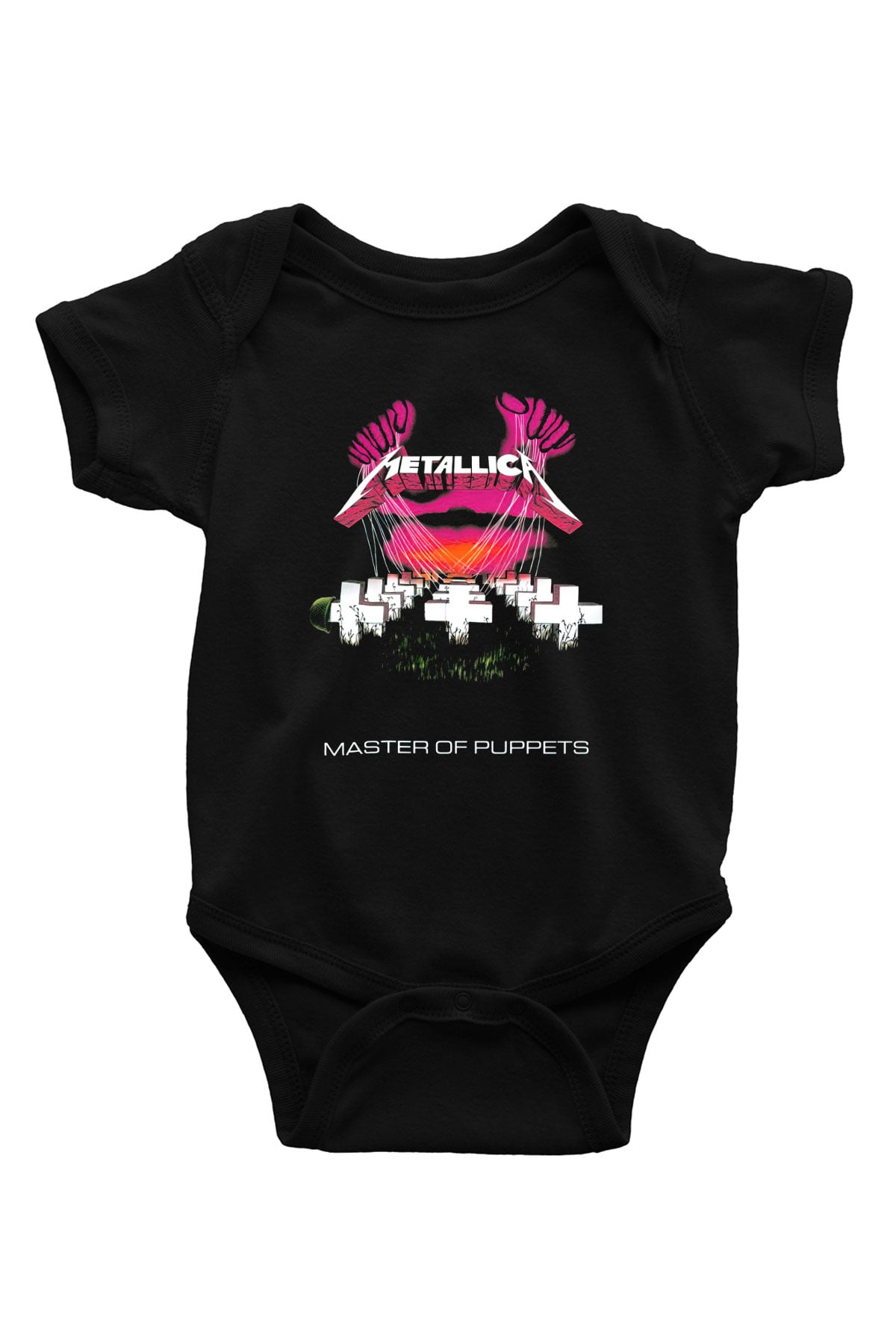 Metallica Master Of Puppets Baskılı Siyah Bebek Body - Zıbın