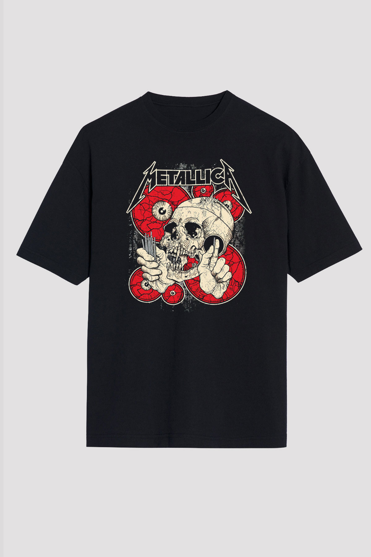 Metallica Siyah Unisex Oversize Tişört T-Shirt