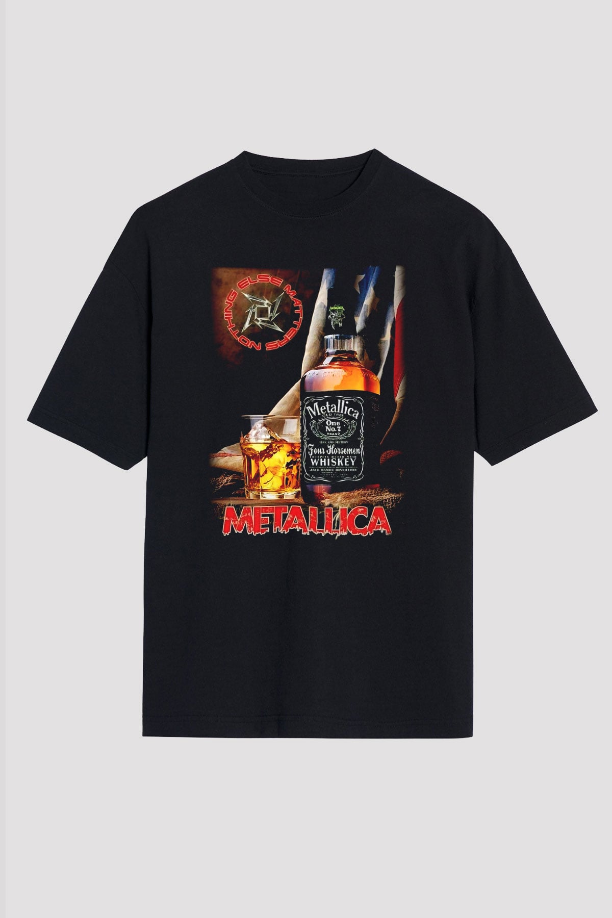 Metallica Siyah Unisex Oversize Tişört T-Shirt
