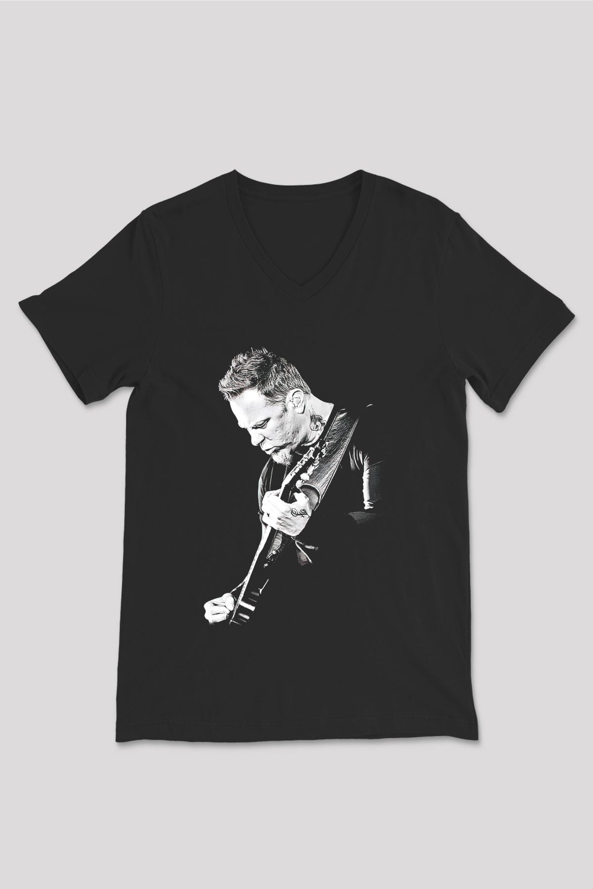 Metallica Siyah Unisex V Yaka Tişört T-Shirt
