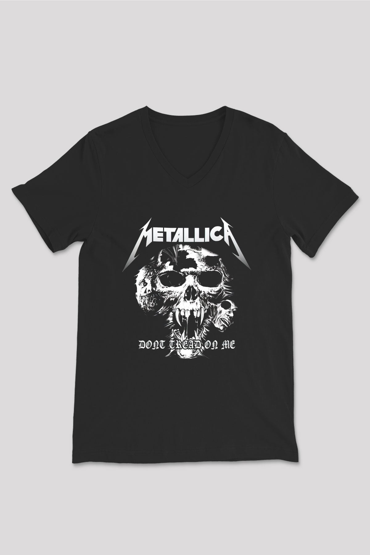 Metallica Siyah Unisex V Yaka Tişört T-Shirt