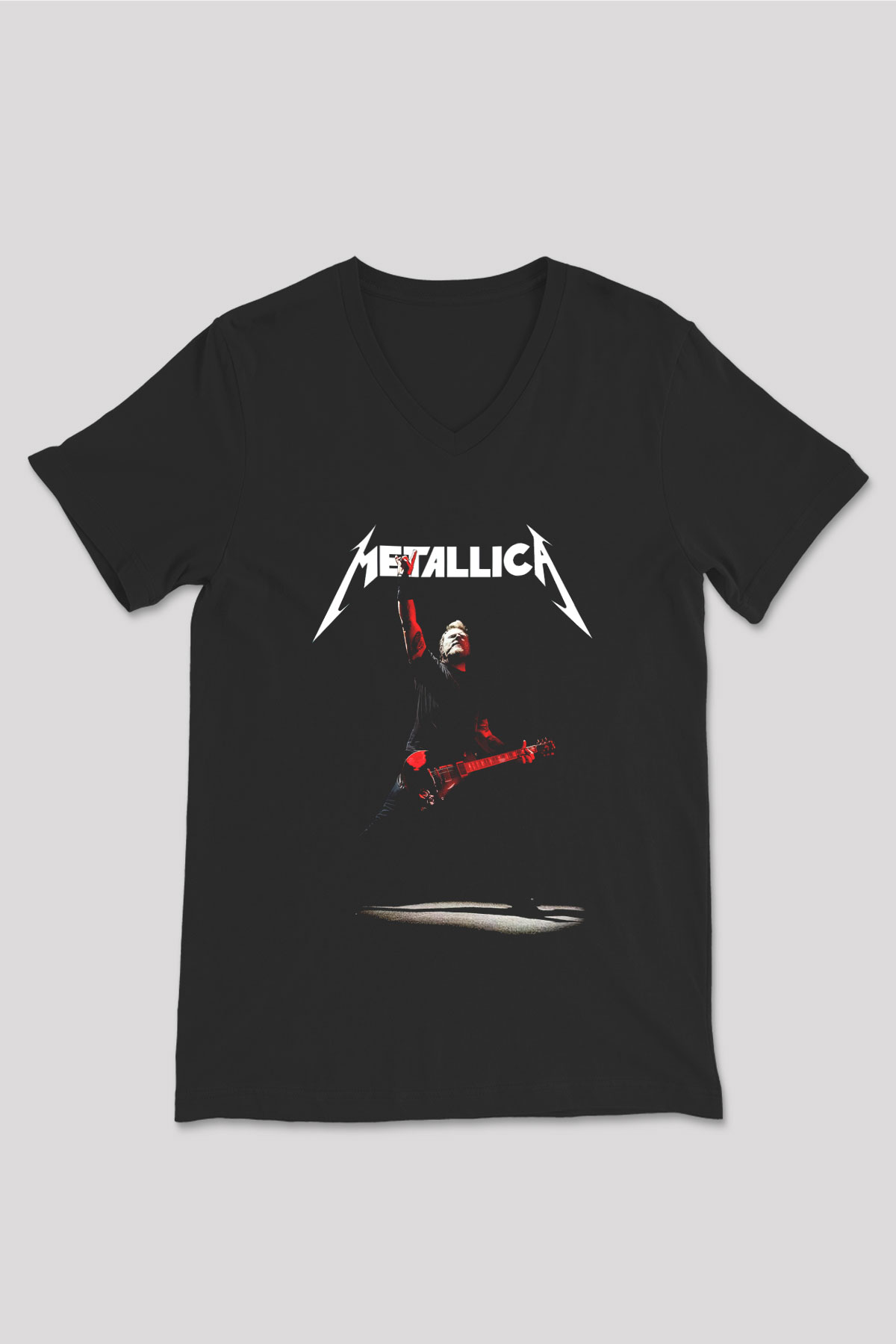 Metallica Siyah Unisex V Yaka Tişört T-Shirt