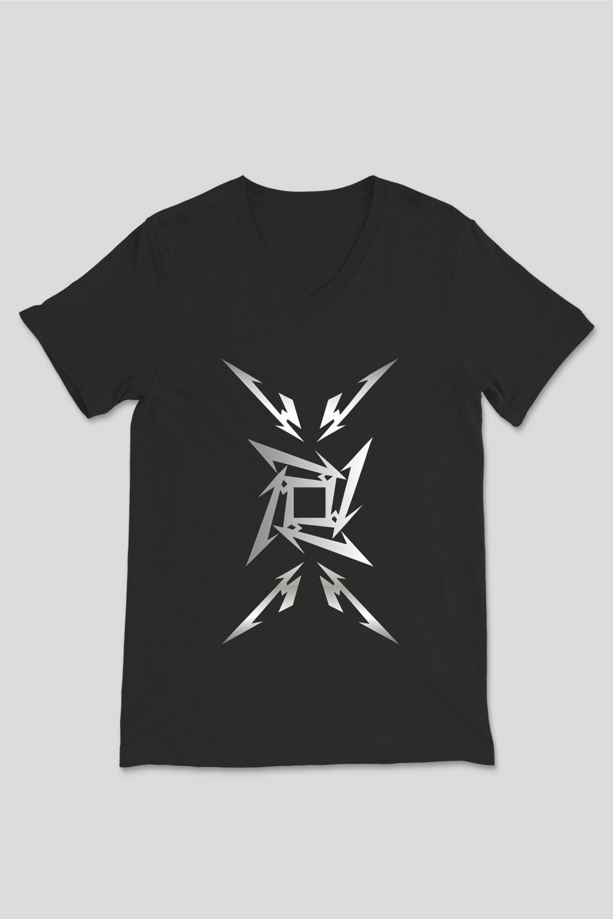 Metallica Siyah Unisex V Yaka Tişört T-Shirt