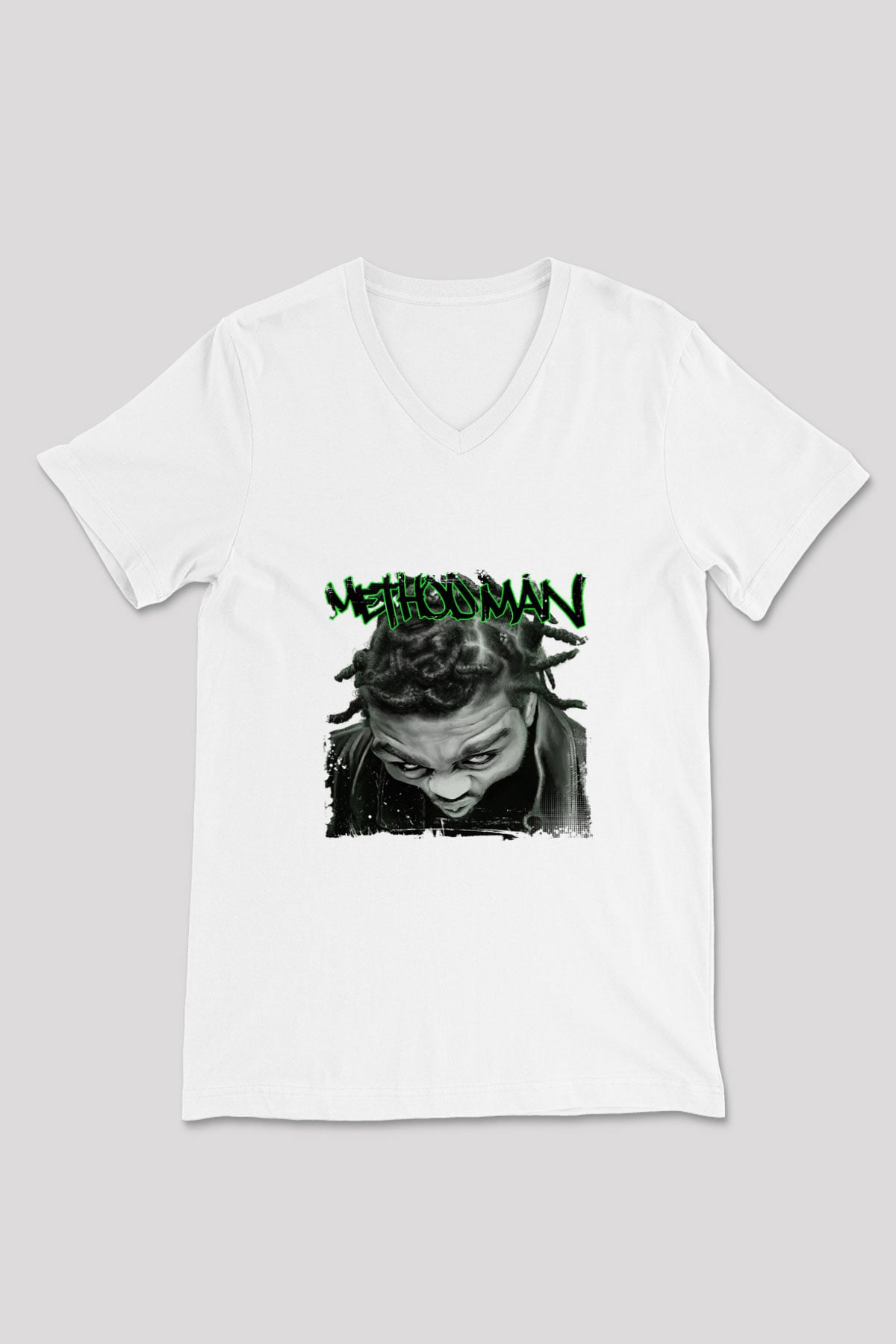 Method Man Baskılı Beyaz V Yaka Unisex Tişört