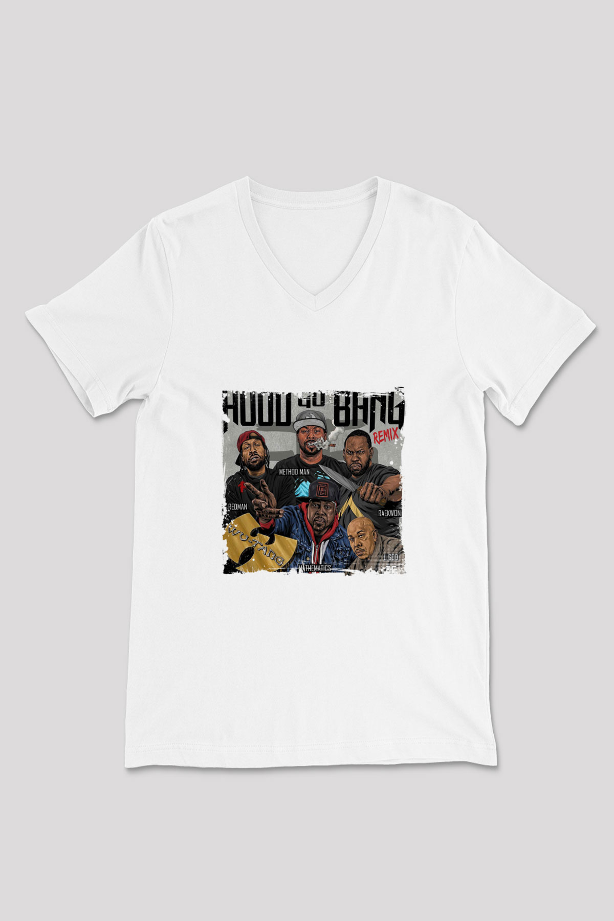 Method Man Baskılı Beyaz V Yaka Unisex Tişört