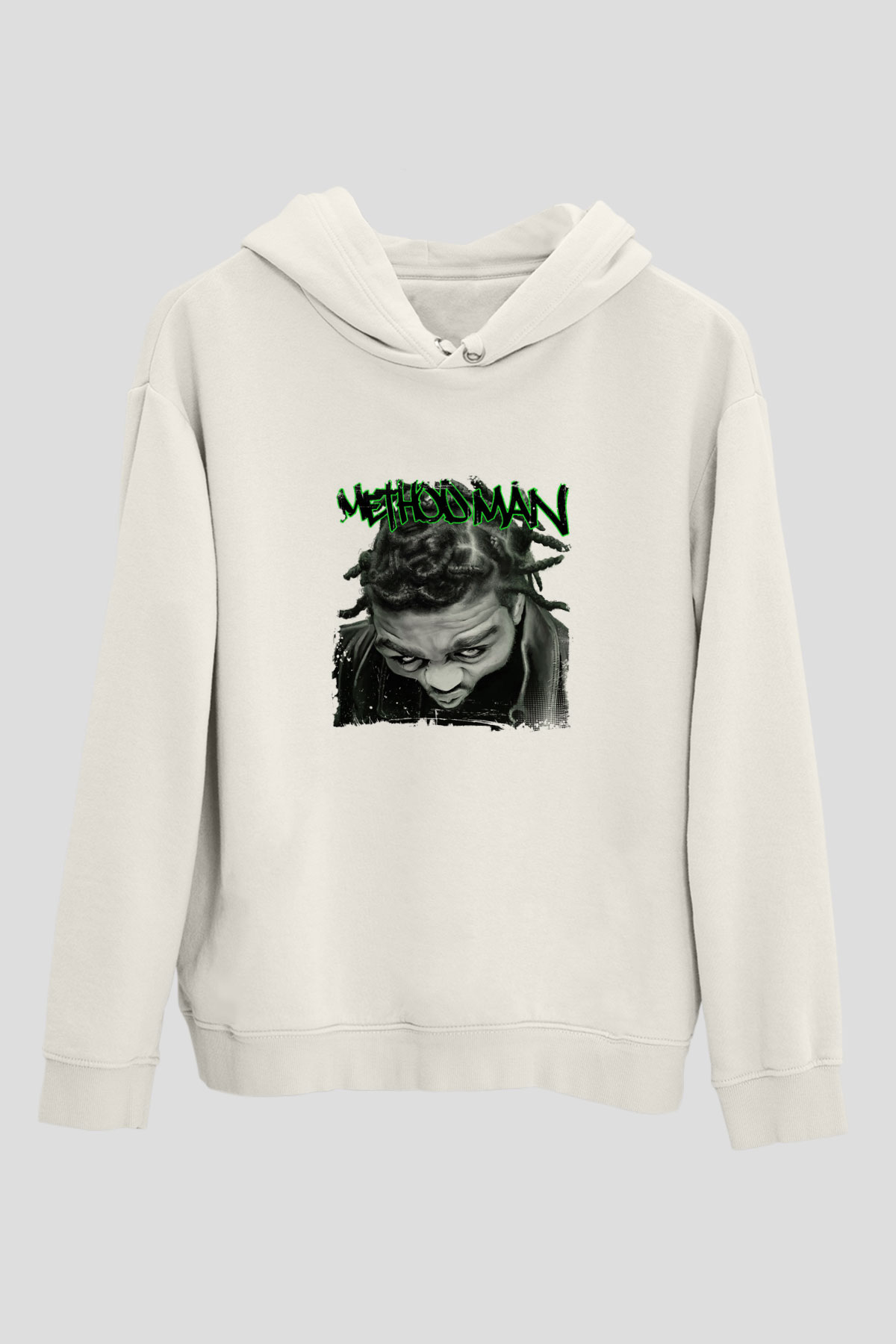 Method Man Baskılı Unisex Beyaz Kapüşonlu Sweatshirt