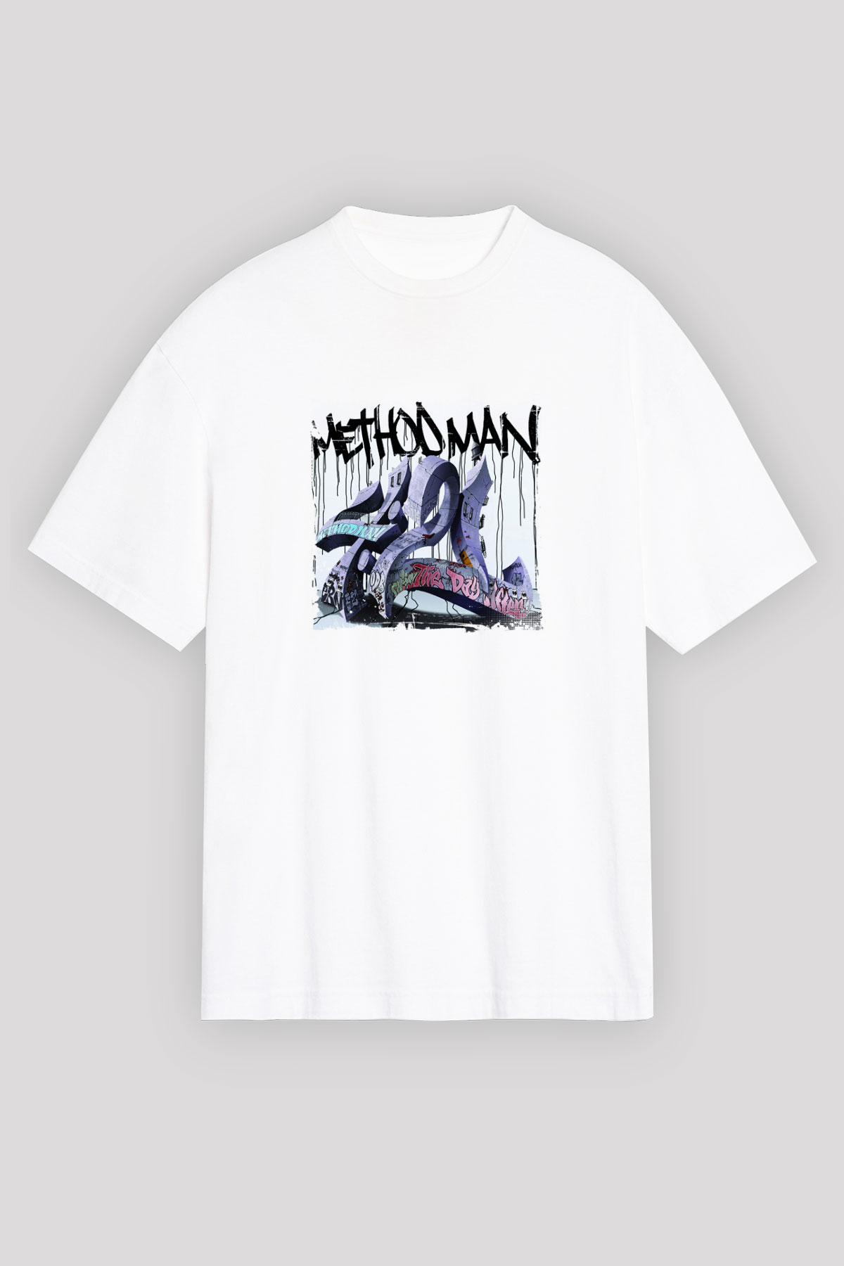 Method Man Baskılı Unisex Beyaz Tişört