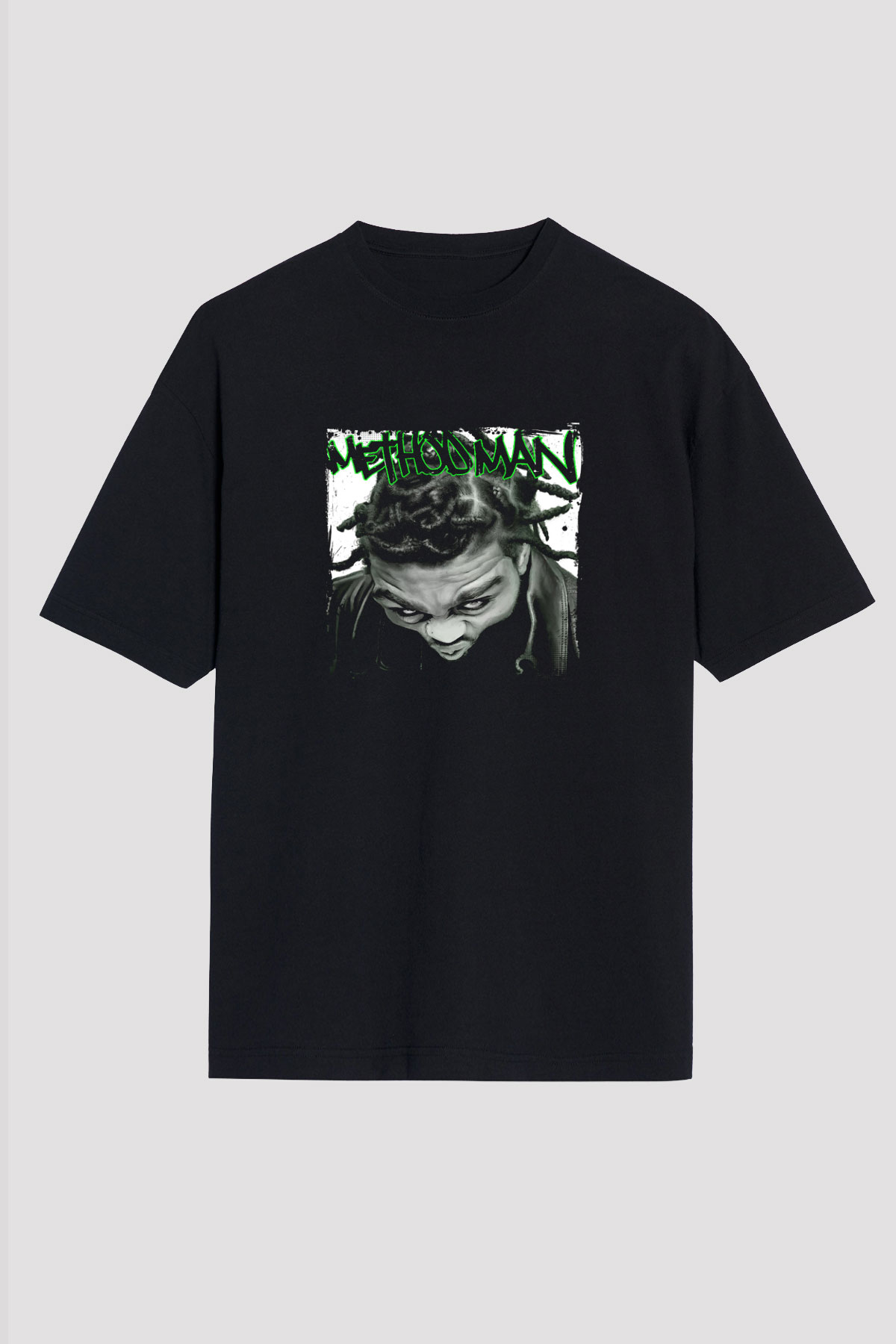 Method Man Baskılı Unisex Oversize Siyah Tişört