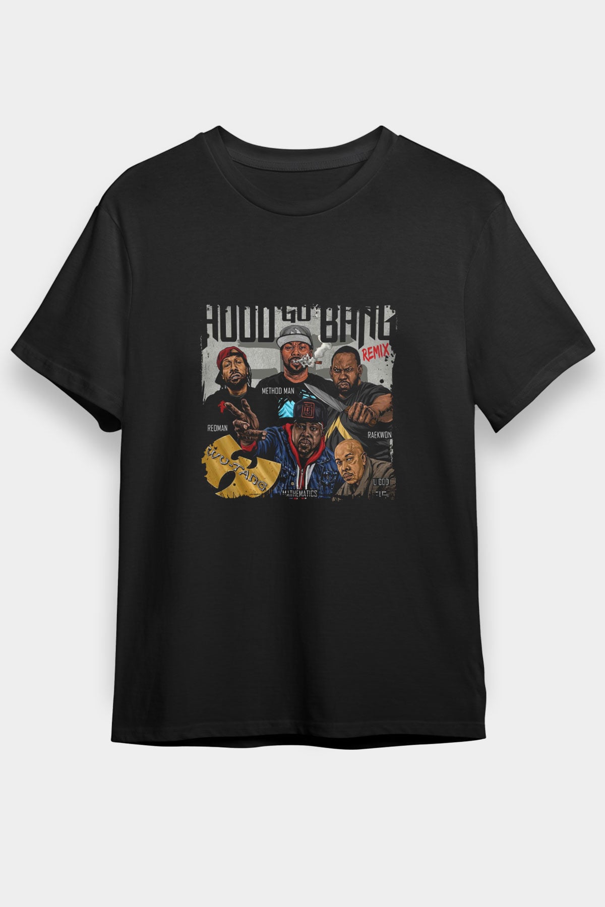 Method Man Baskılı Unisex Siyah Tişört