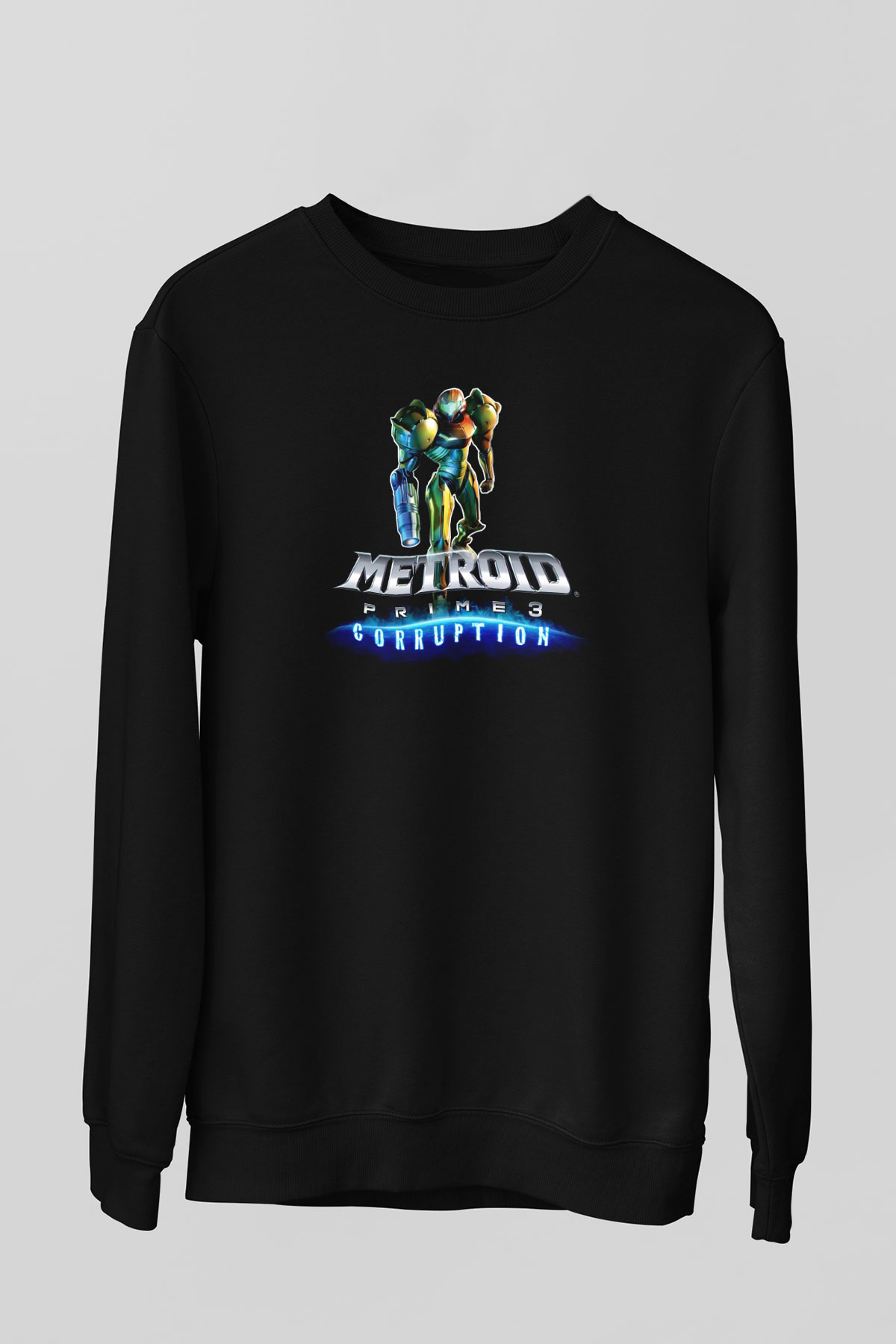 Metroid Prime Siyah Unisex Sweatshirt