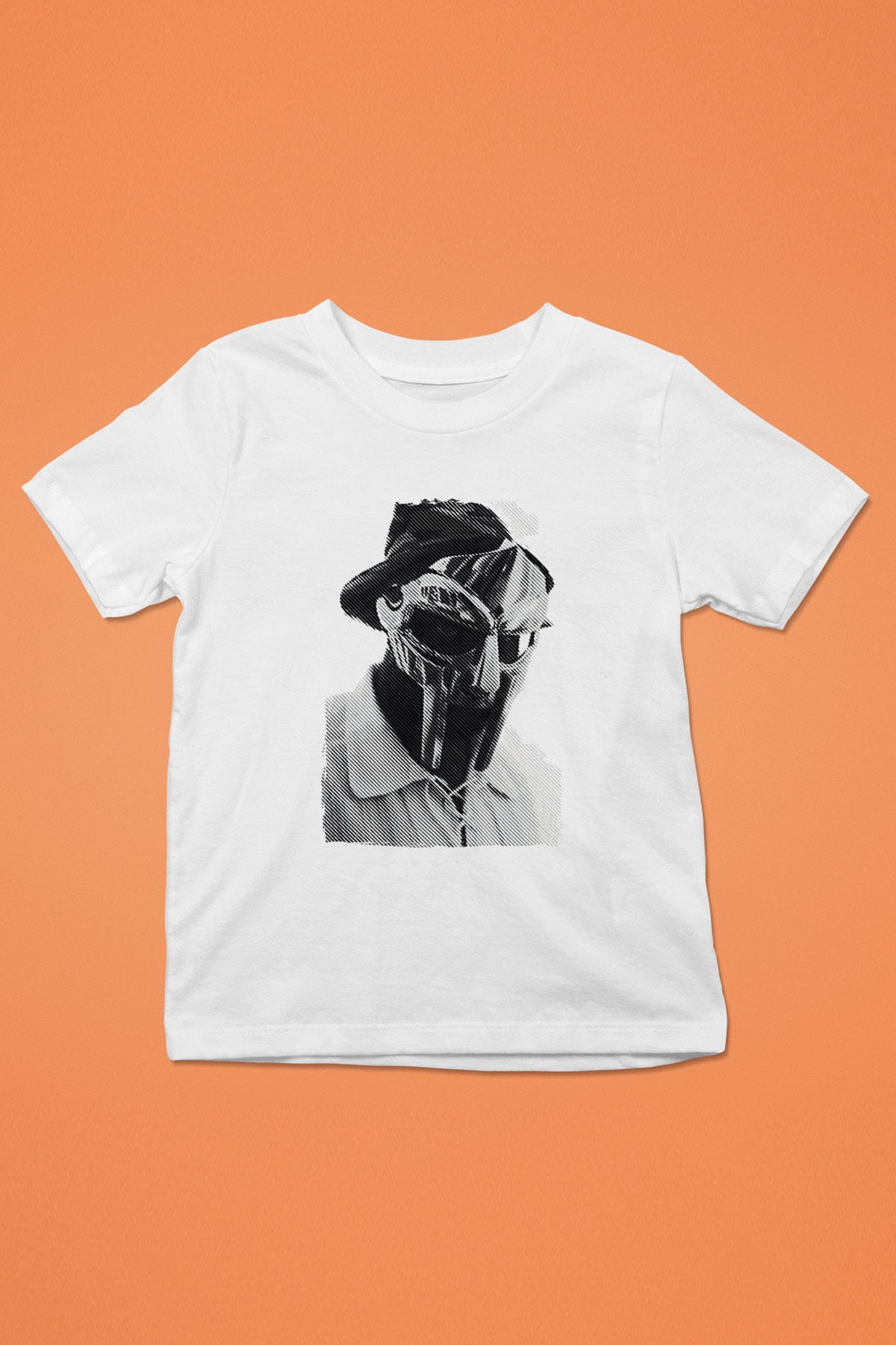 Mf Doom Baskılı Beyaz Unisex Beyaz Çocuk Tişört - Tshirt