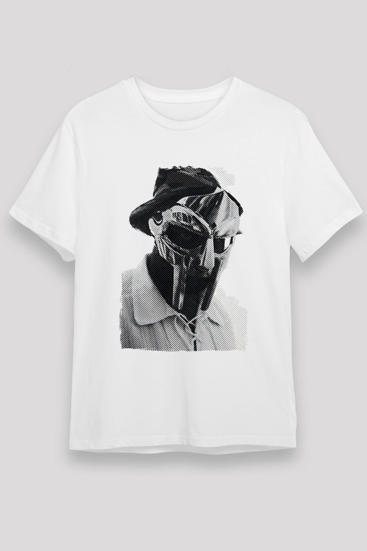 Mf Doom Baskılı Unisex Beyaz Tişört - Tshirt