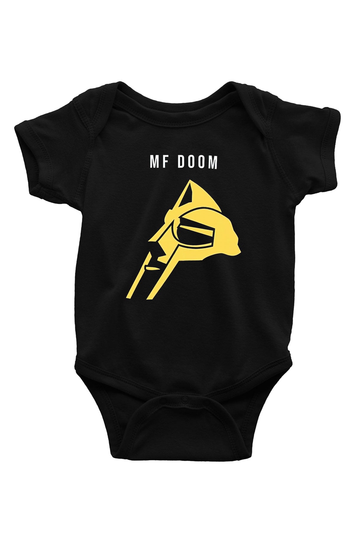 Mf Doom Baskılı Unisex Siyah Bebek Body - Zıbın
