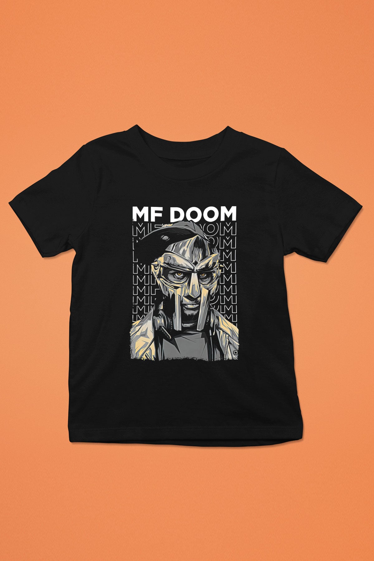Mf Doom Baskılı Unisex Siyah Çocuk Tişört - Tshirt