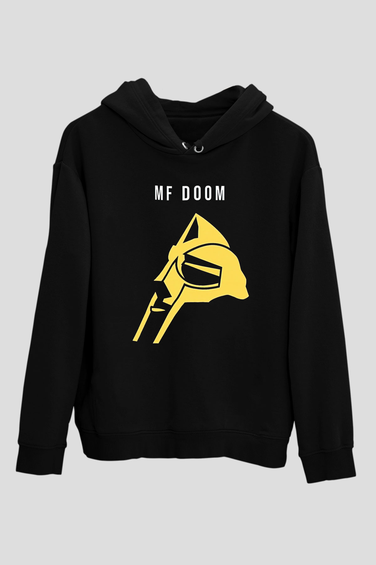 Mf Doom Baskılı Unisex Siyah Hoodie