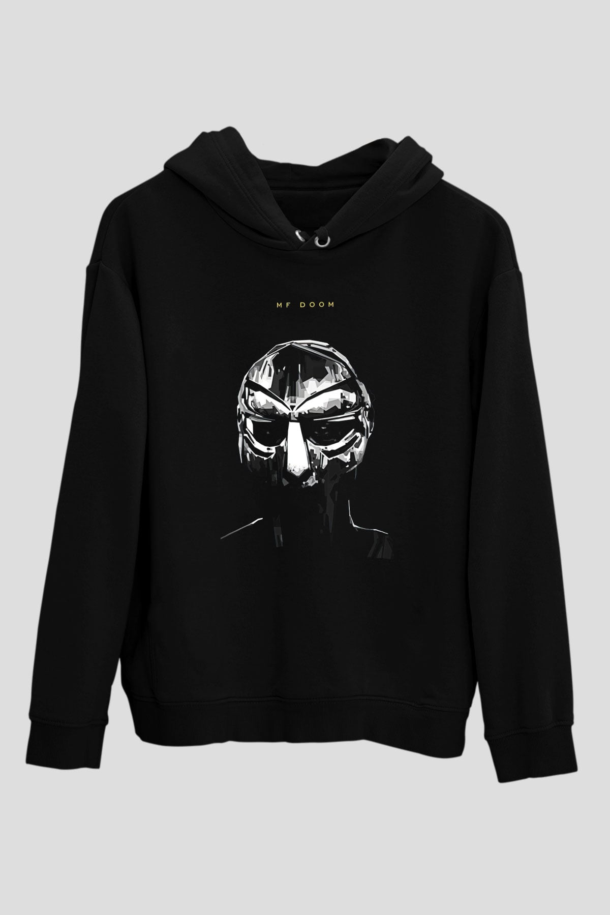 Mf Doom Baskılı Unisex Siyah Hoodie
