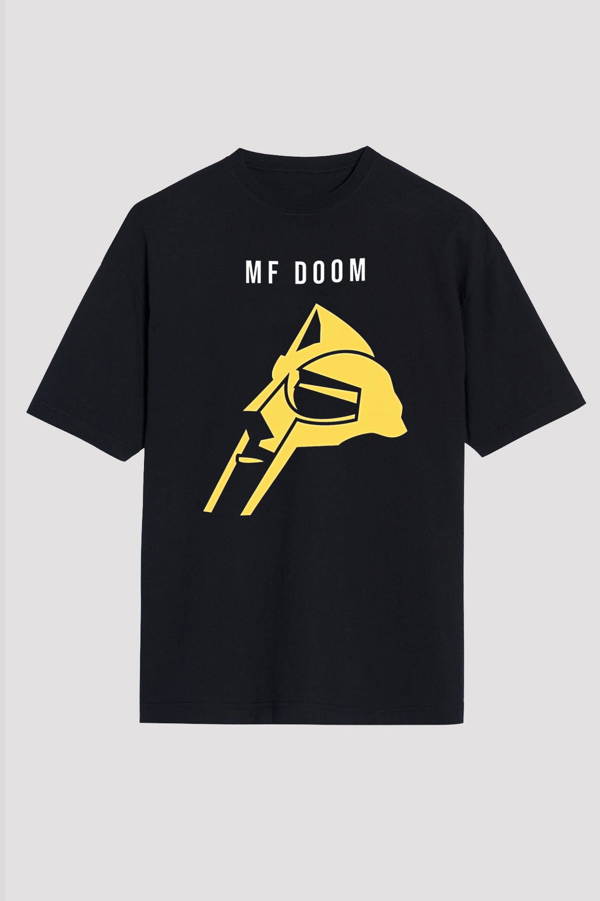 Mf Doom Baskılı Unisex Siyah Oversize Tişört - Tshirt