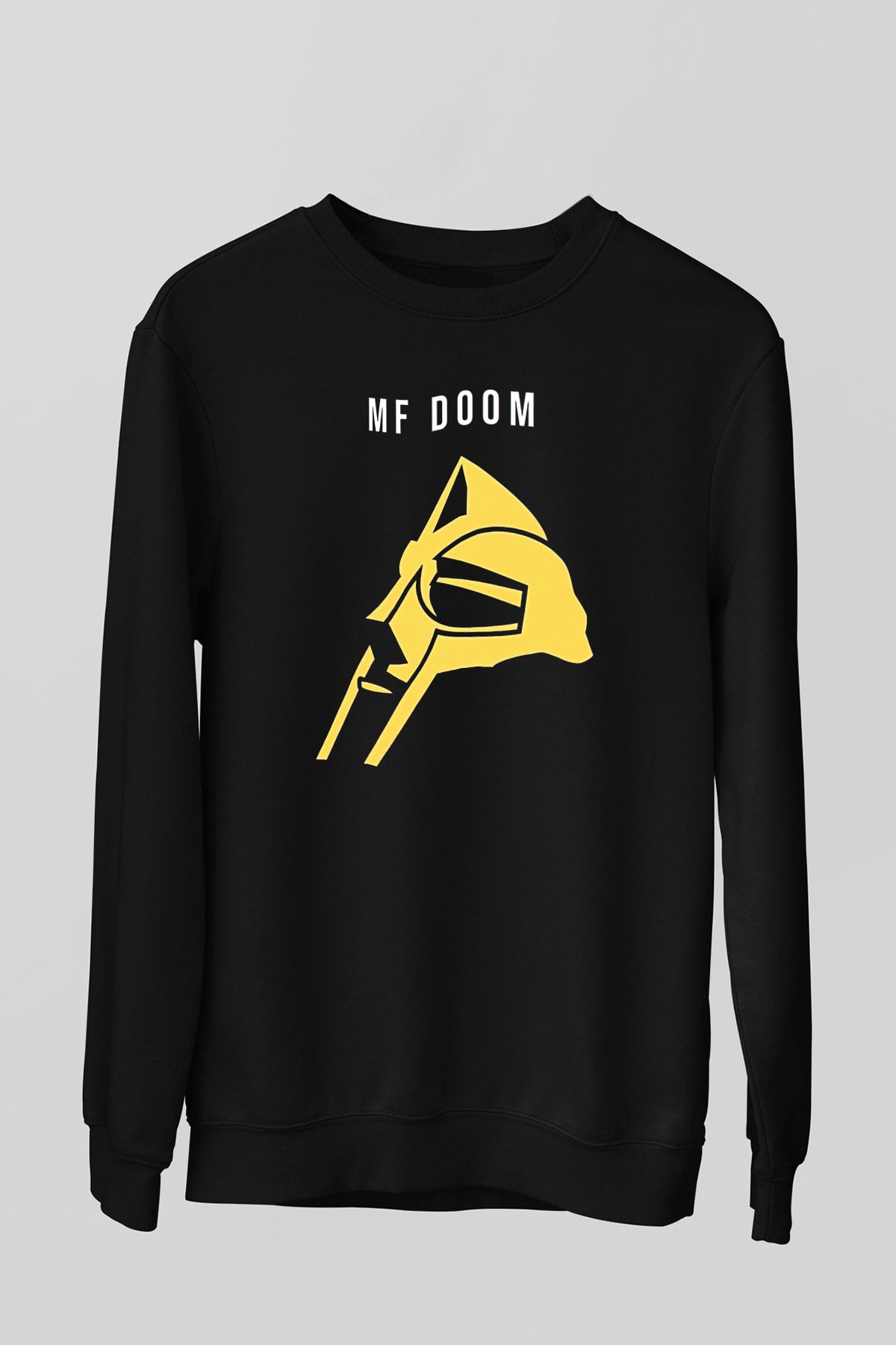 Mf Doom Baskılı Unisex Siyah Sweatshirt